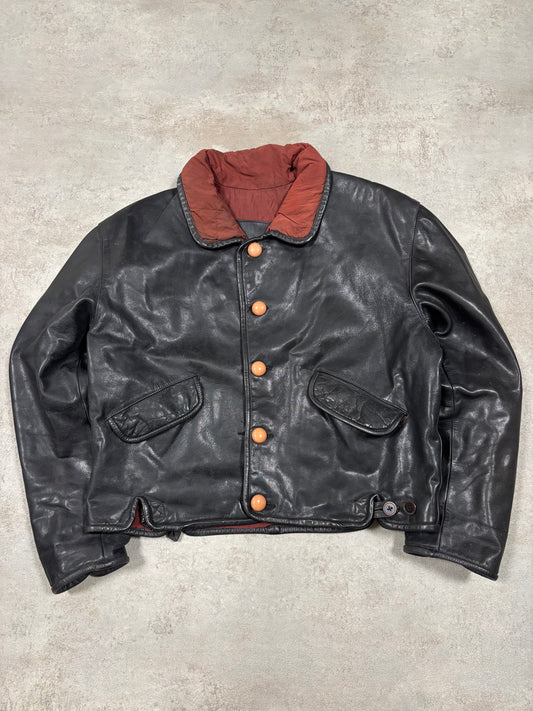 Chaqueta Cuero Marithé François + Girbaud ‘Compagnie des Montagnes et Des Forets’ 80s Vintage - L