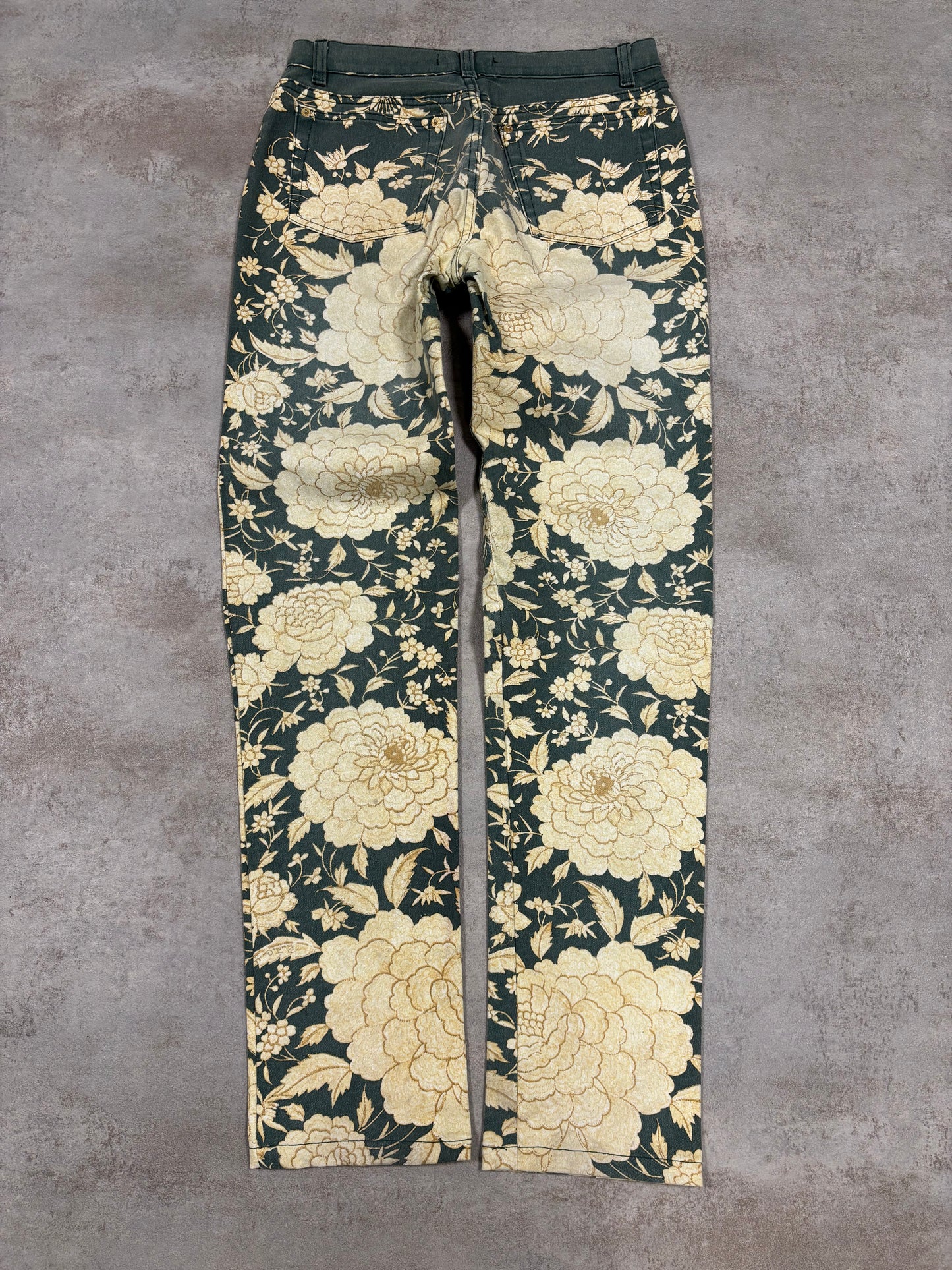 Pantalones Flower Print Roberto Cavalli 00s Vintage - M