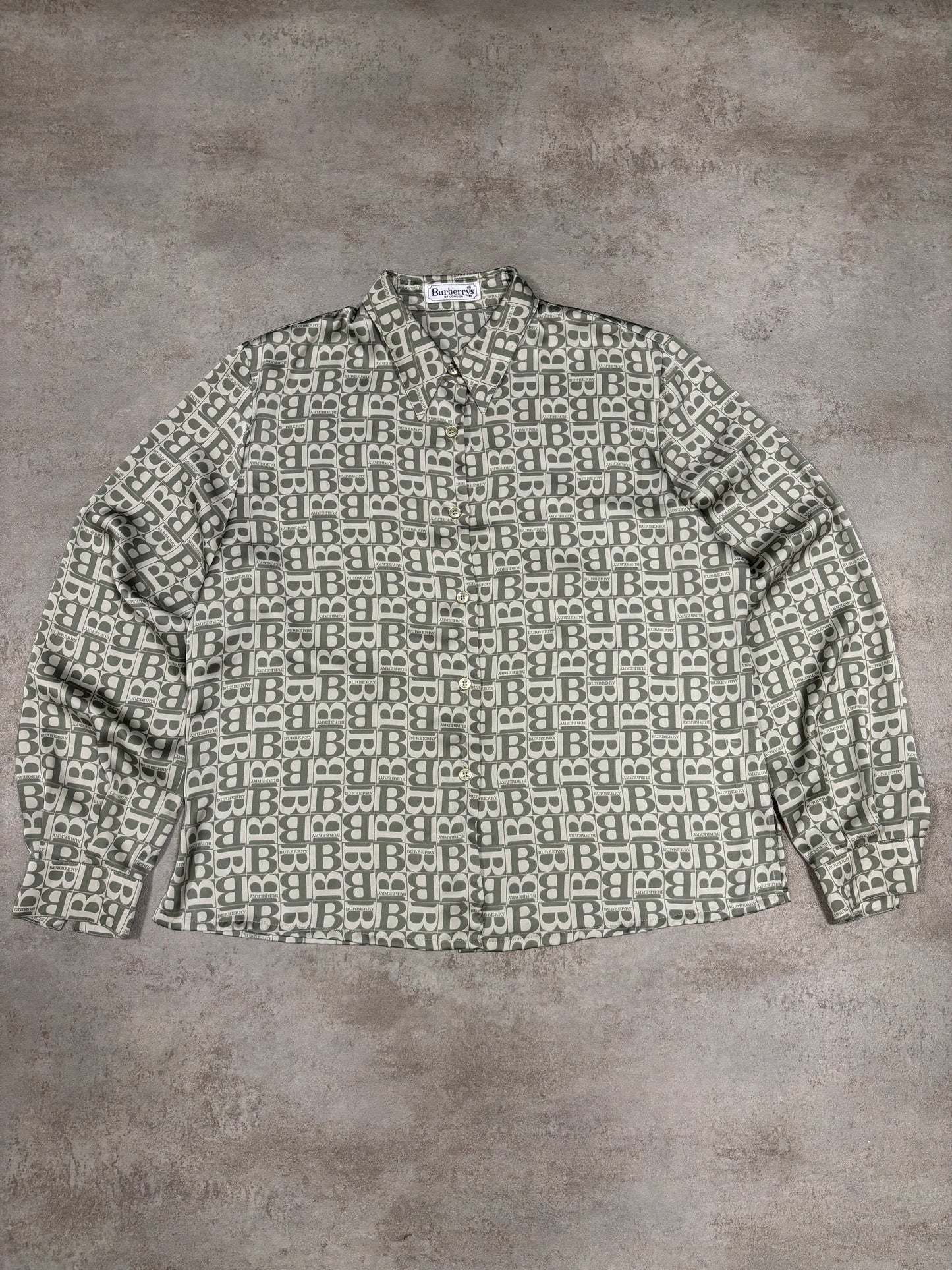 Camisa Viscosa Burberry Monogram 00s Vintage - S