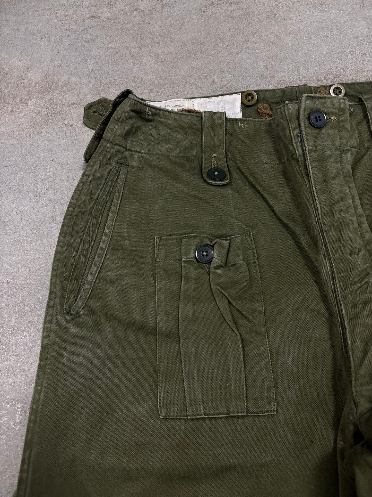 Pantalones De Combate Multipocket Militares Ejército Británico 1961 Vintage - M
