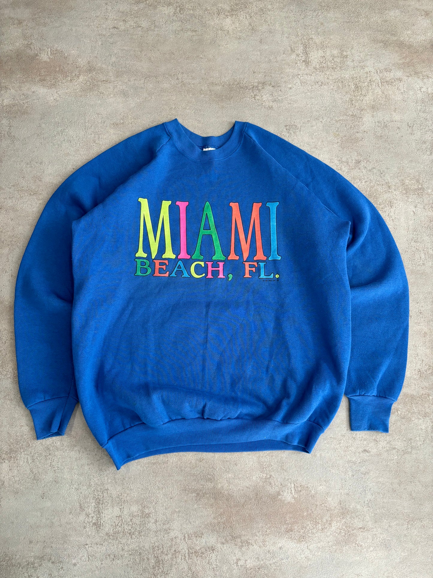 Sudadera Fruit Of The Loom Miami Beach 1991 Vintage - L