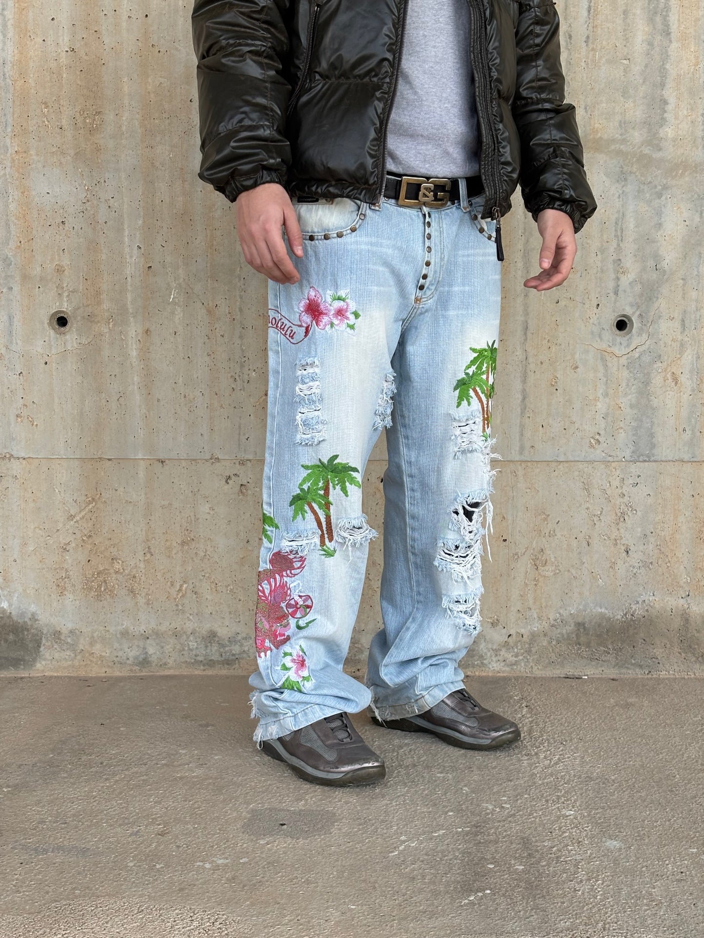 Pantalones Rectos Vintage Dolce Gabbana SS 2005 ‘ Honolulu ‘ - L