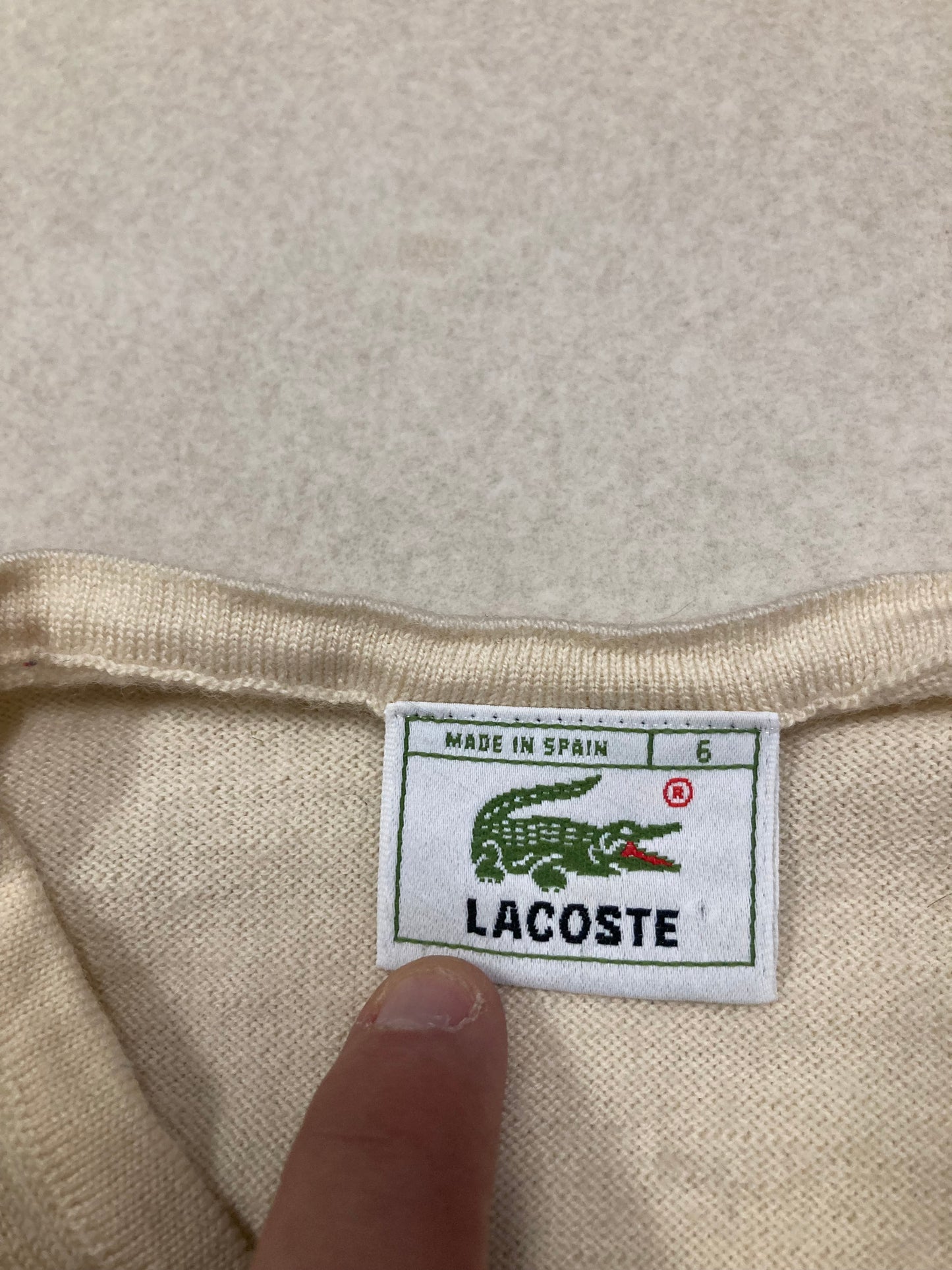 Jersey Pico Lacoste 100% Lana 00s Vintage - S