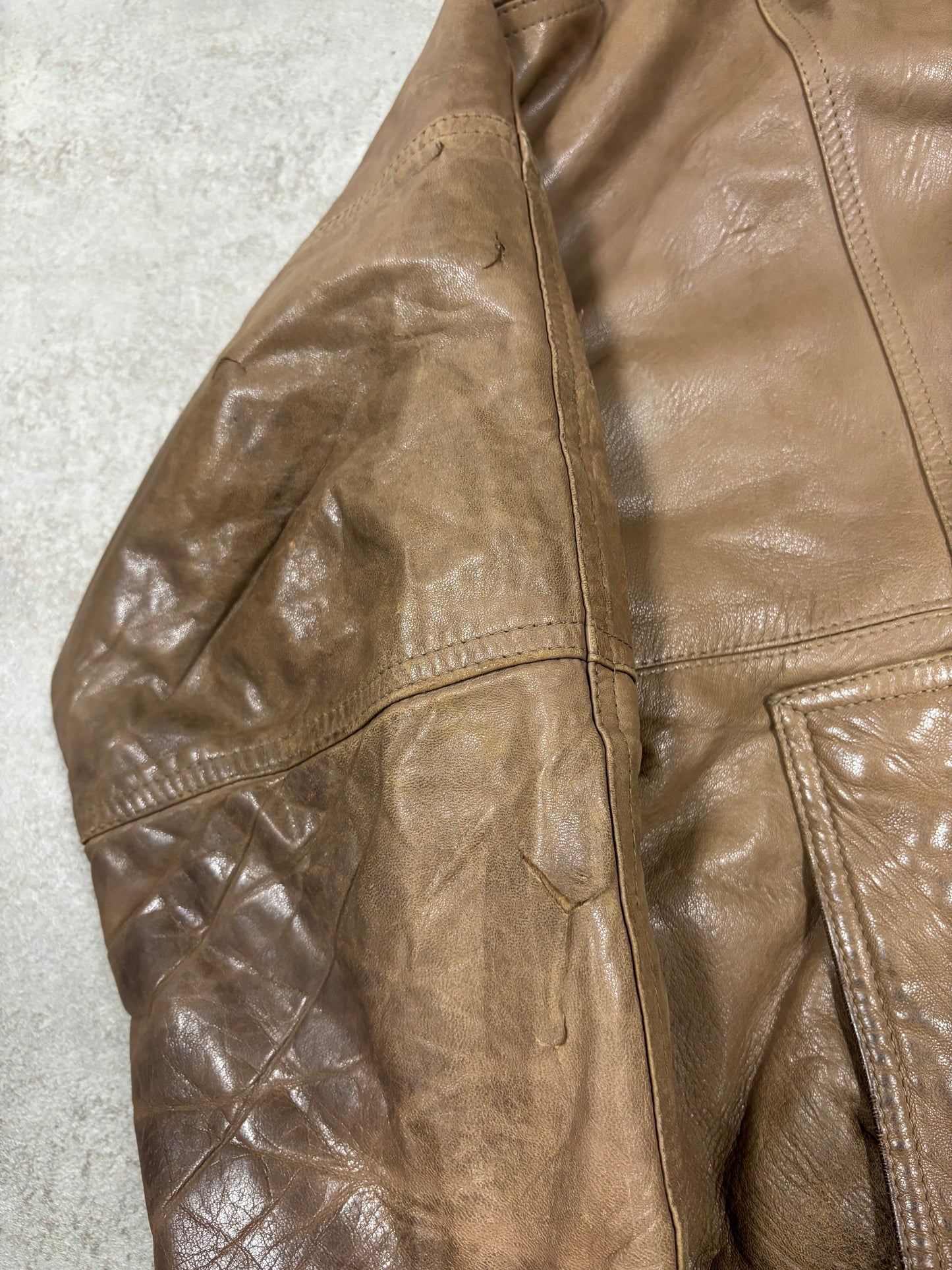 Chaqueta Piel Burberry 90s Vintage - L