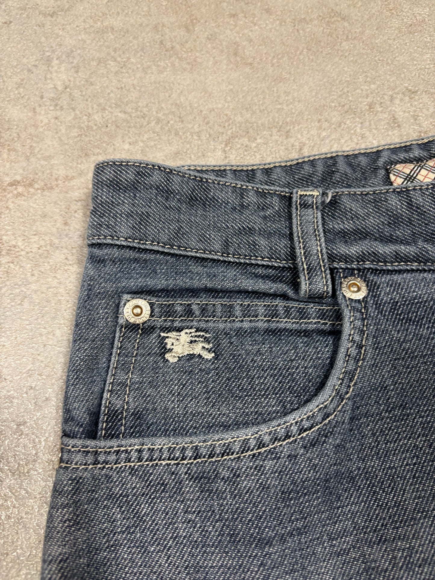 Pantalones Vaqueros Flared Burberry Sport 00s Vintage - M