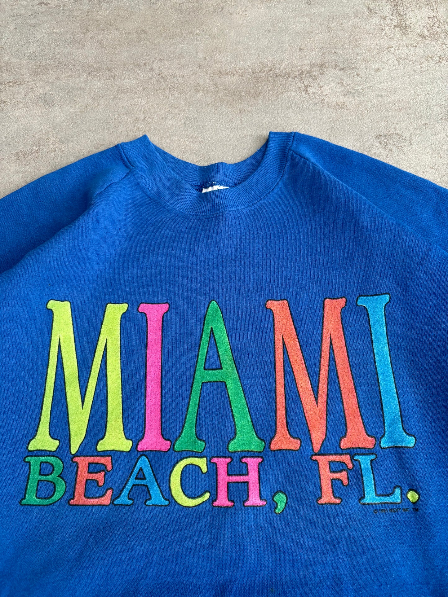 Sudadera Fruit Of The Loom Miami Beach 1991 Vintage - L