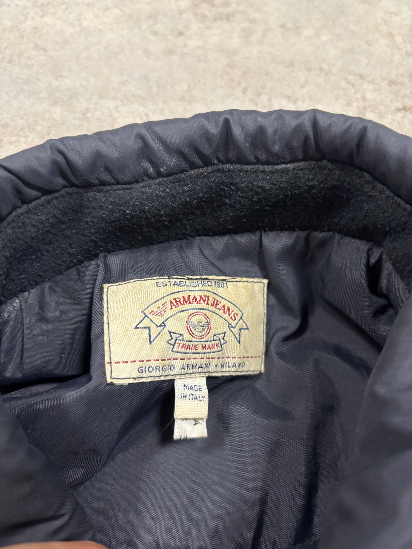 Chaqueta Trucker Nylon Cropped Armani Jeans 90s Vintage - S