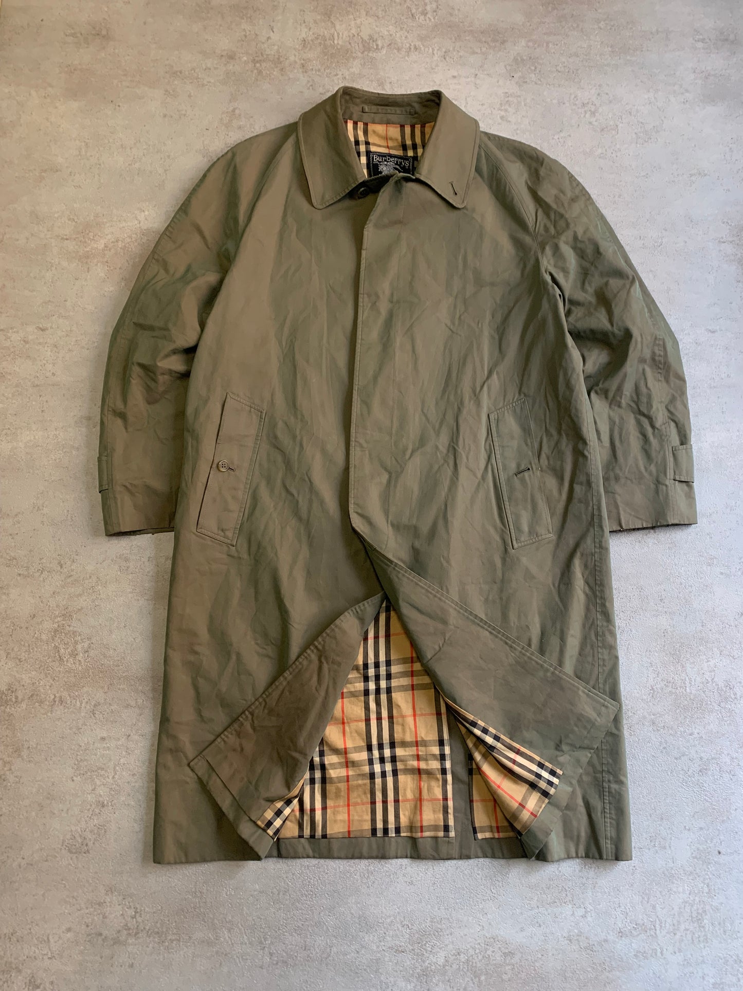 Gabardina Vintage Burberry Nova Check 80’s - L