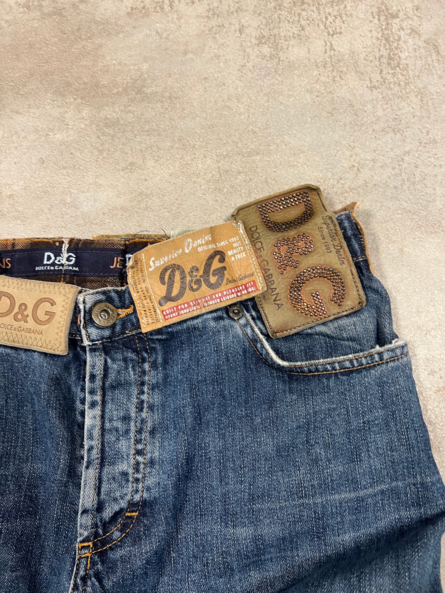 Pantalones Vaqueros Vintage Dolce Gabbana ‘Patch’ 00’s Rare - M(W)