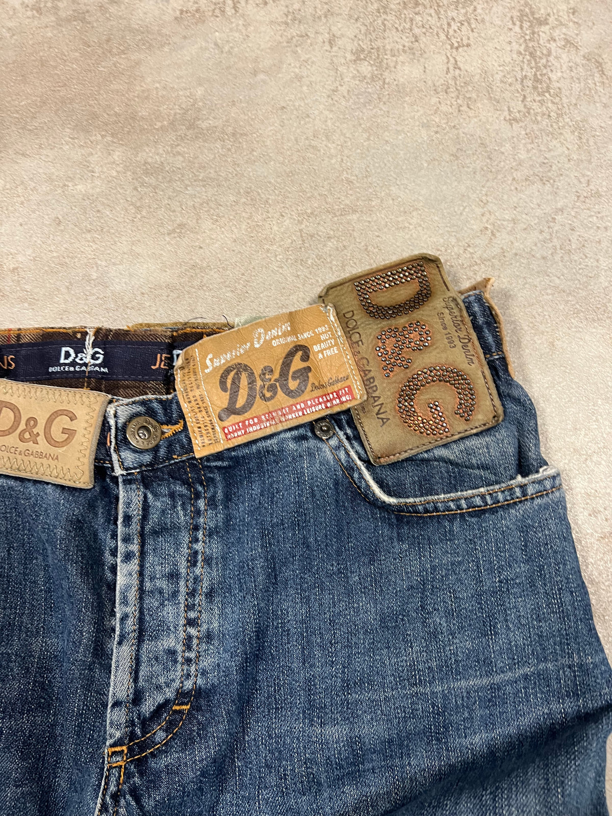 Pantalones Vaqueros Vintage Dolce Gabbana ‘Patch’ 00’s Rare - M(W)