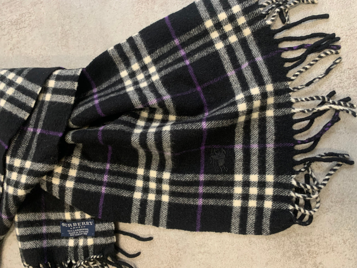 Bufanda Vintage Burberry Black Nova Check 90’s