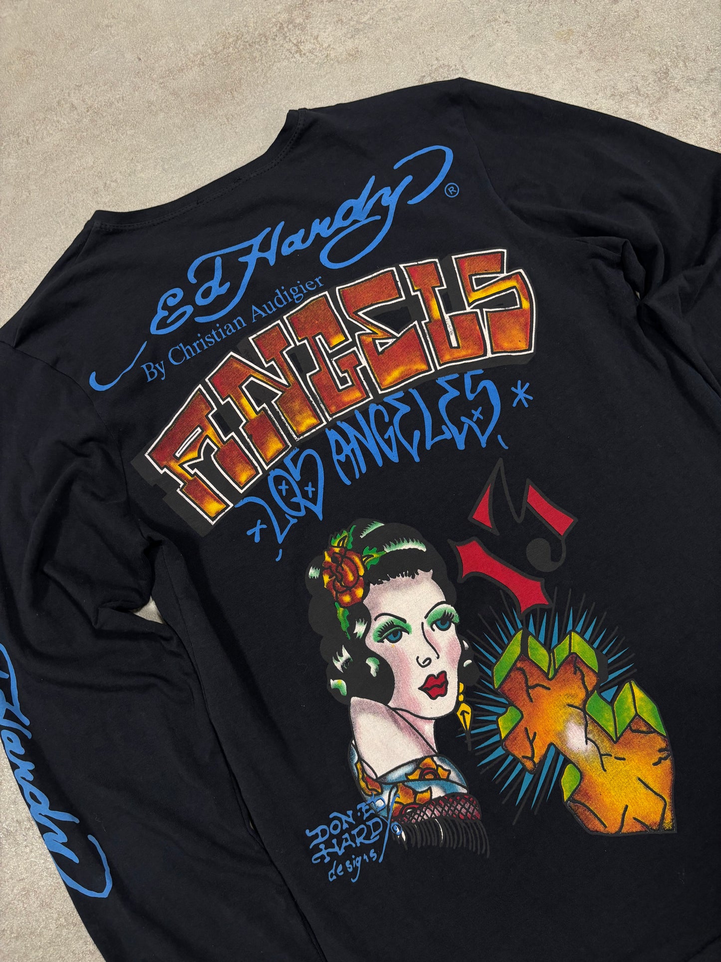 Camiseta Estampada Manga Larga Ed Hardy 00s Vintage - S