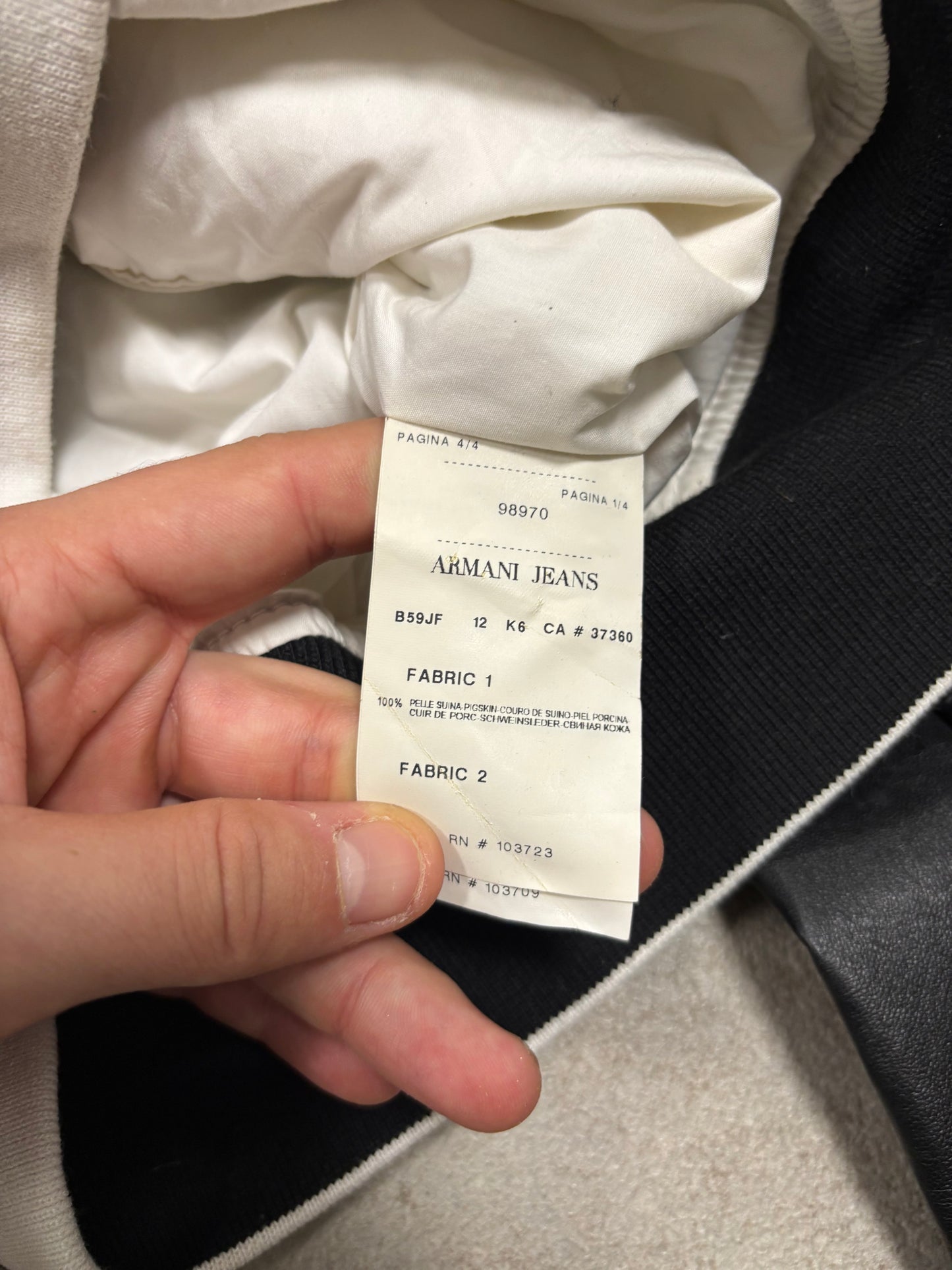 Chaqueta Cuero Armani Jeans 00s Vintage - S