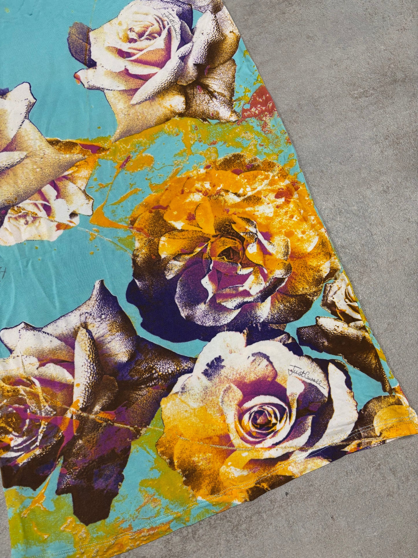 Vestido Largo Ajustado Elástico Just Cavalli 2004 Vintage - M