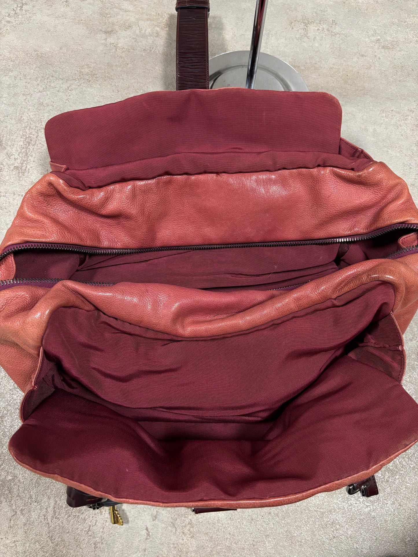 Bolso Hombro Cuero Rojo Loewe