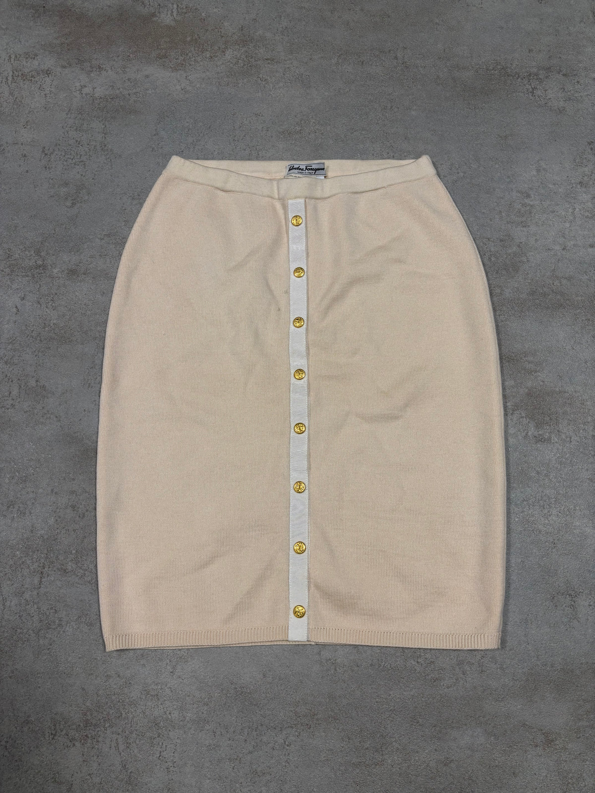 Falda Lana Virgen Salvatore Ferragamo 90s Vintage - M