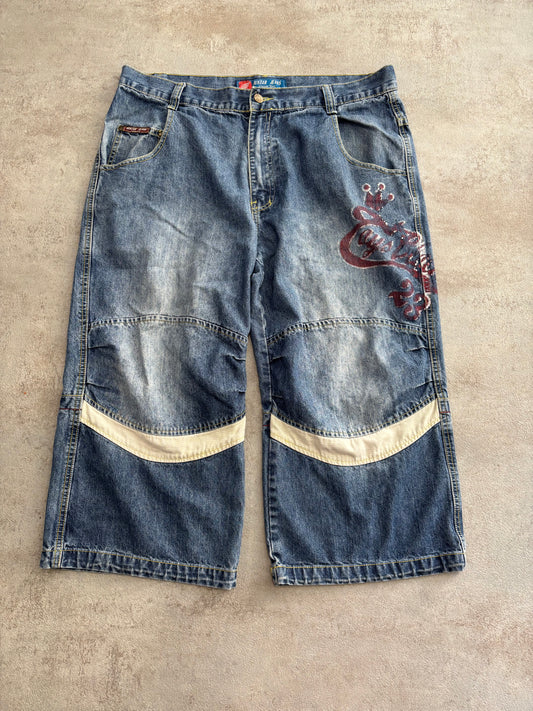 Jorts Vaqueros Estampados Dragones Y2K Vintage - L