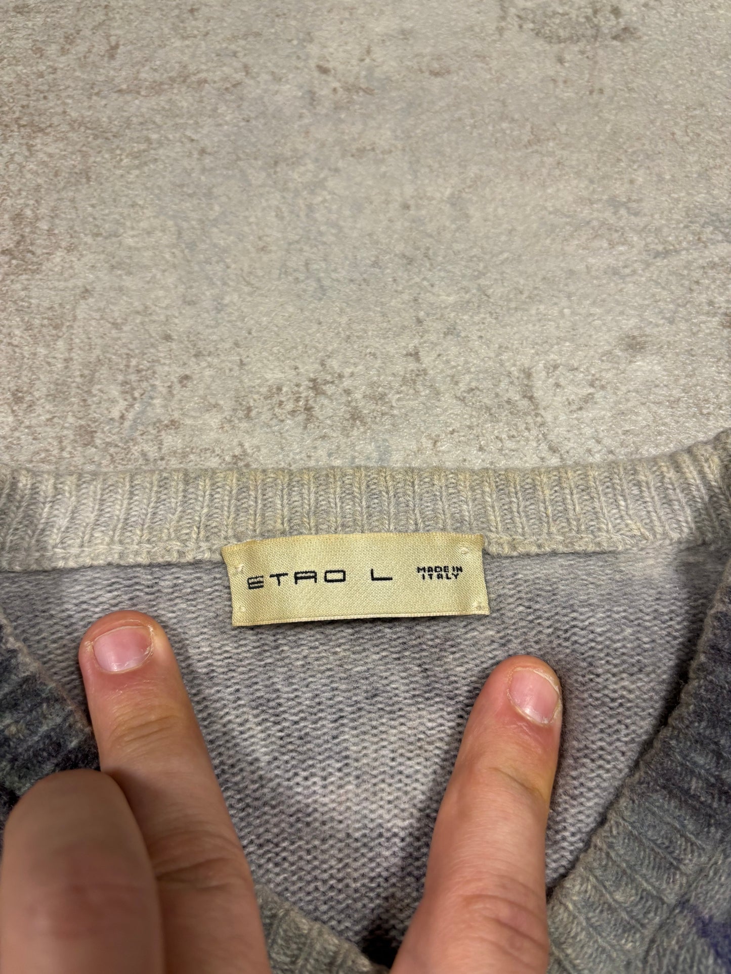 Jersey Lana/Cashmere Estampado Etro Milano 00s Vintage - S