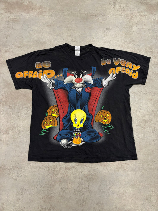 Camiseta Estampada Looney Tunes Halloween 1998 Vintage - XL
