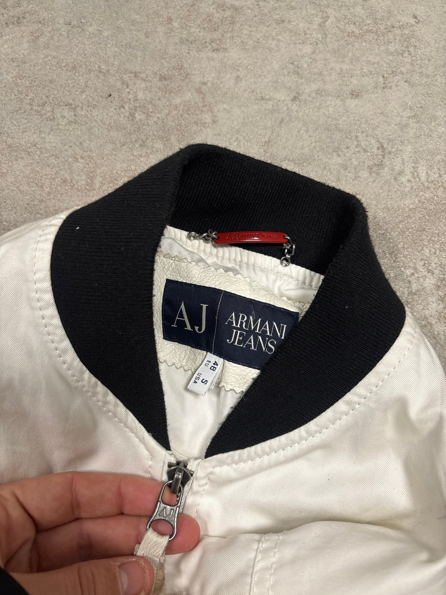 Chaqueta Cuero Varsity College Armani Jeans 00s Vintage - S