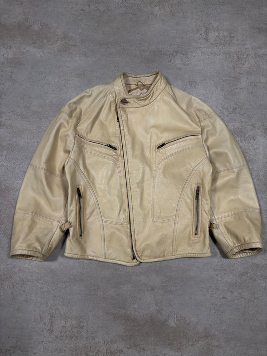 Chaqueta Asimétrica Cuero Emporio Armani 90s Vintage - M Woman
