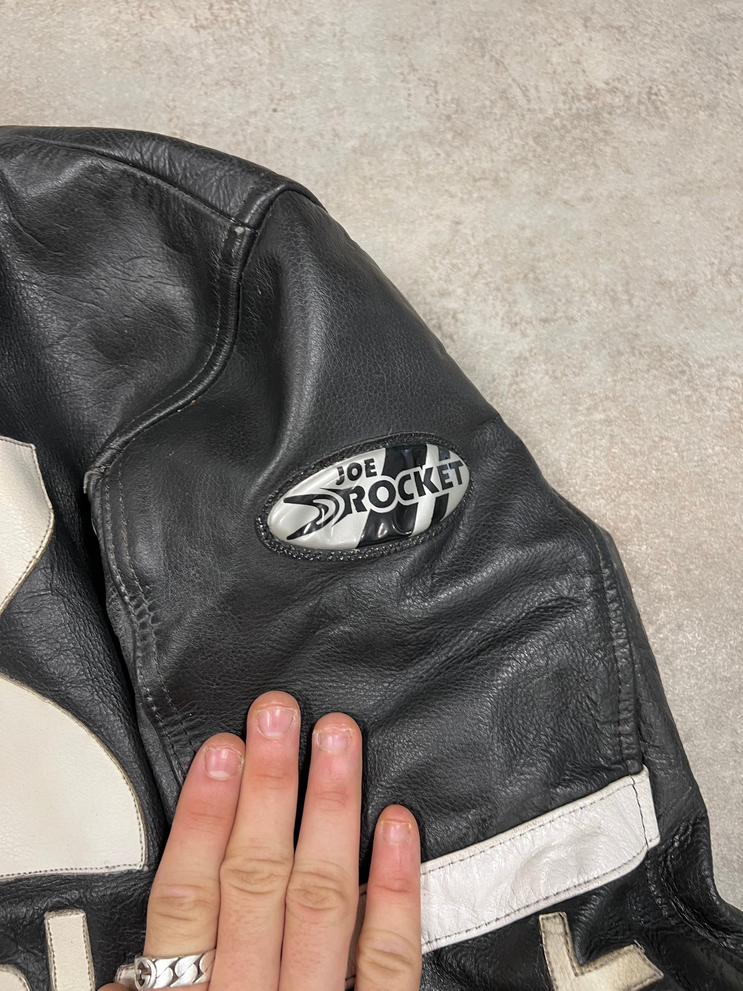 Chaqueta Cuero Motorista Vintage Kawasaki Jot Rocket - M