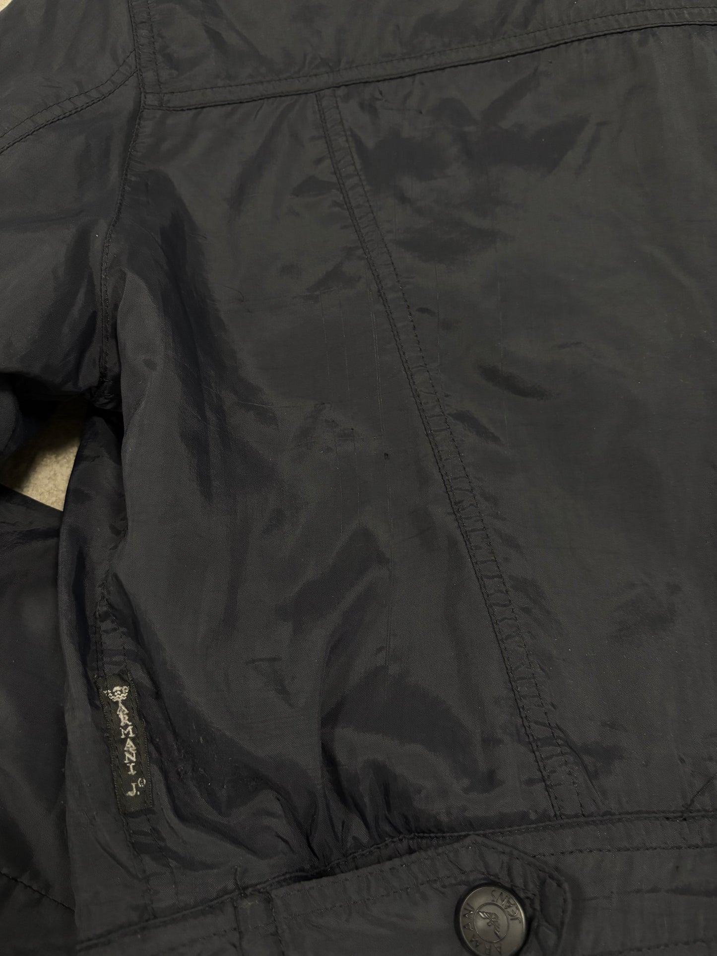 Chaqueta Trucker Nylon Cropped Armani Jeans 90s Vintage - S