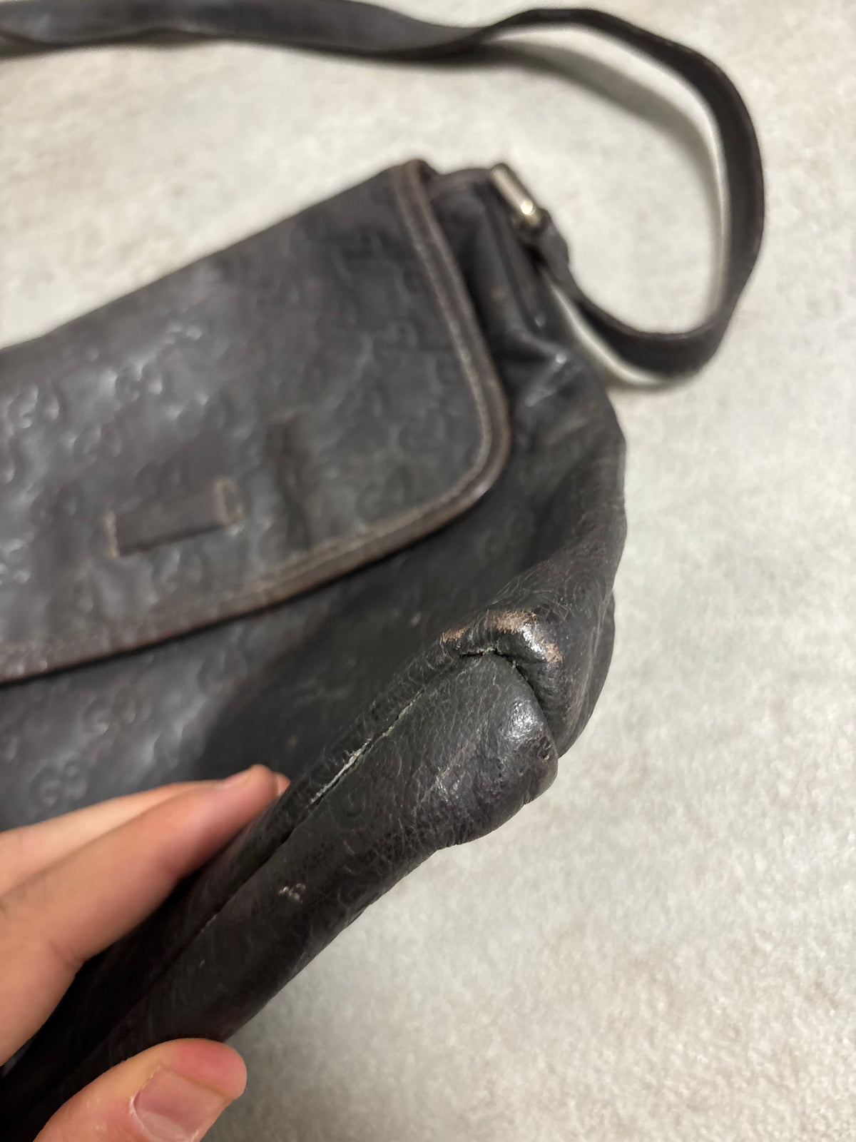 Bandolera ‘Guccissima’ Cuero Gucci 00s Vintage