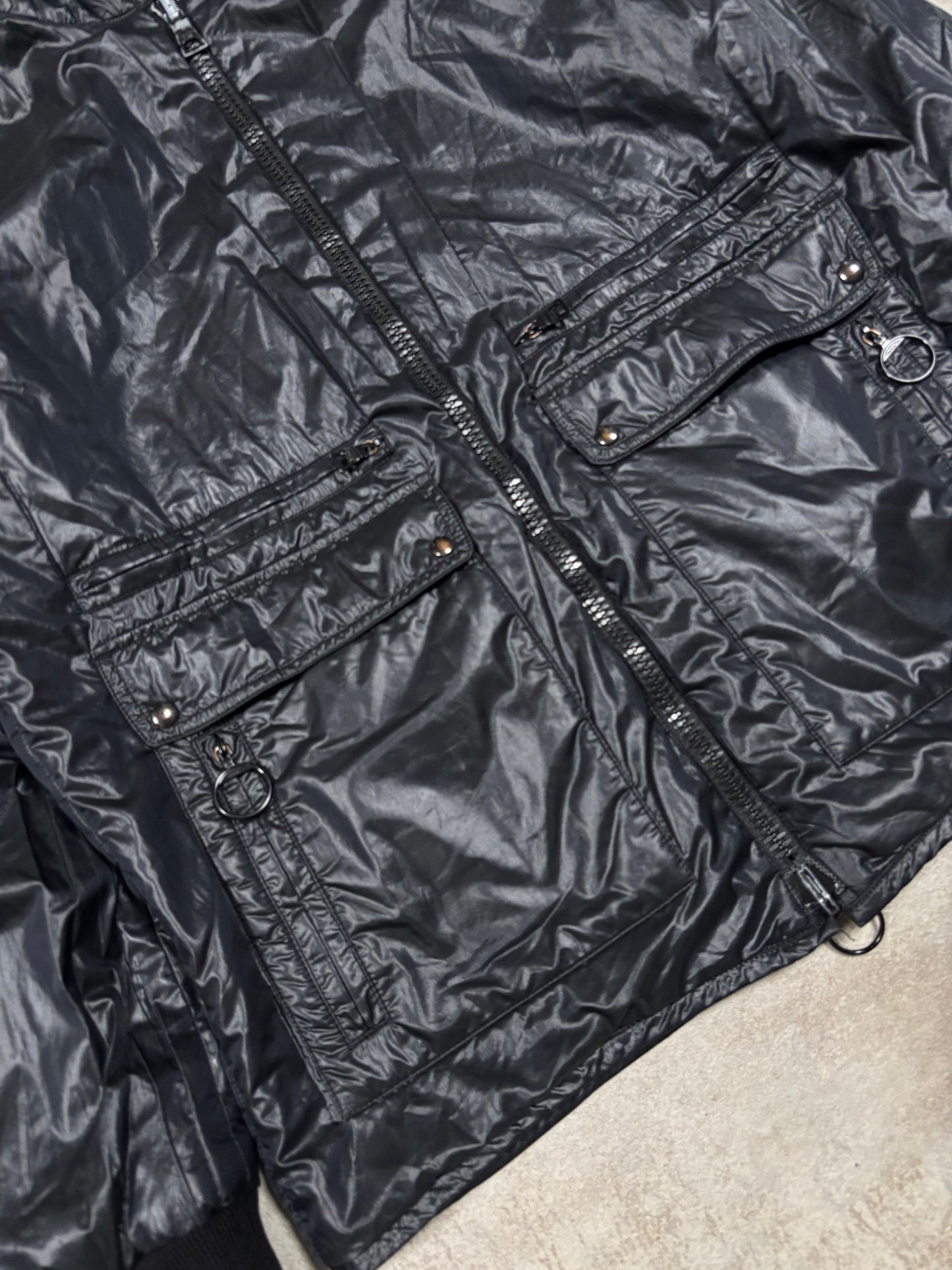 Chaqueta Reversible Hooded Cargo Multi Zip Prada 00s Vintage - M