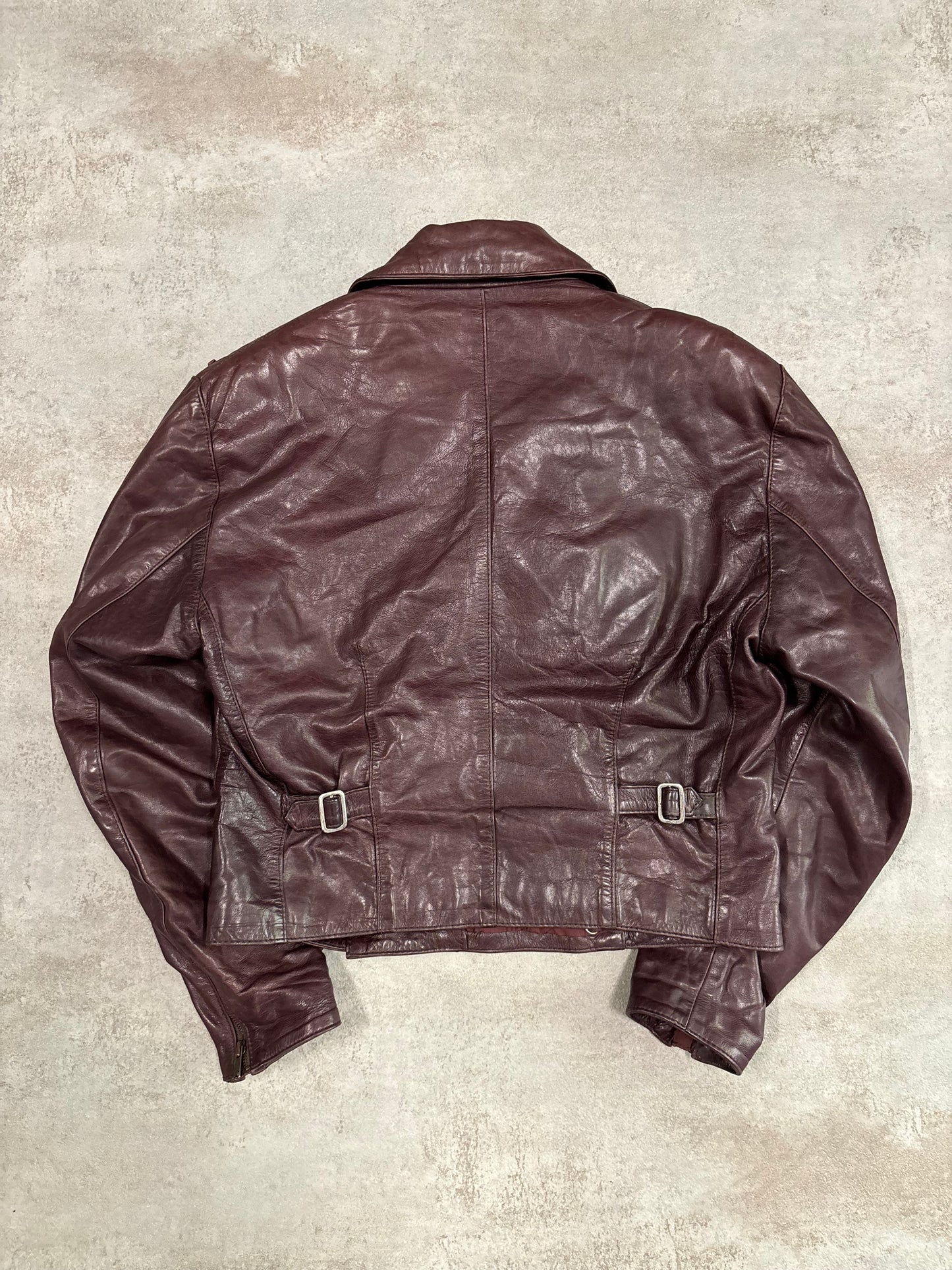 Chaqueta Biker Cuero Marithé François & Girbaud 90s Vintage - S