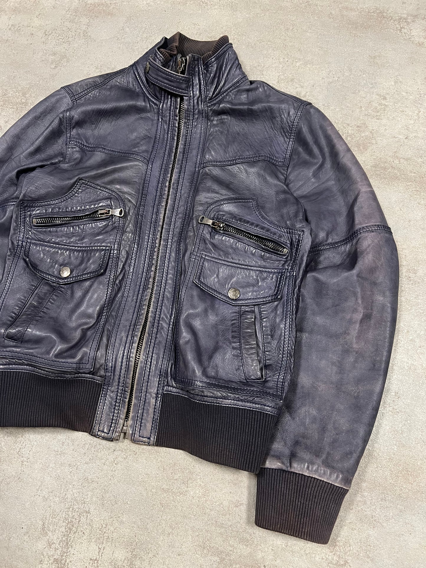 Chaqueta Cuero Ajustada Vintage Dolce & Gabbana 00’s - M