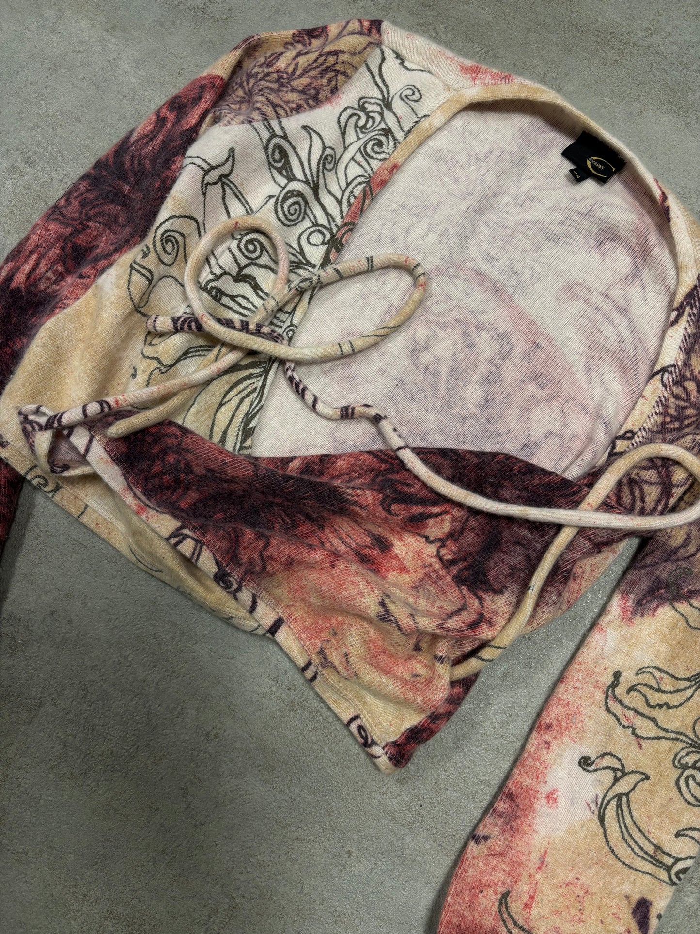 Jersey Top Manga Larga Cruzado ‘Total Print’ Just Cavalli 2002 Vintage - M