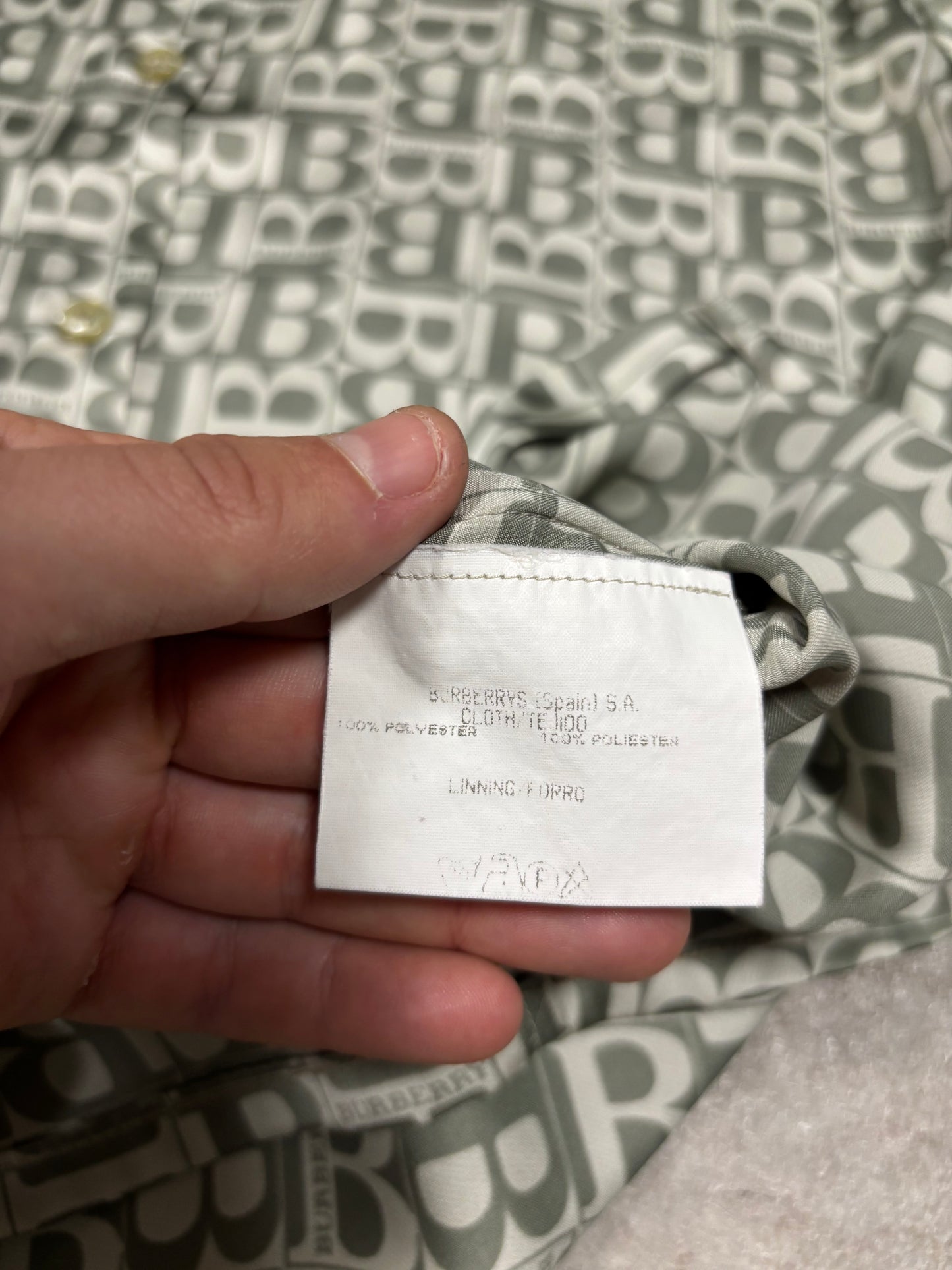 Camisa Viscosa Burberry Monogram 00s Vintage - S