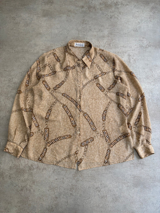 Camisa Mesh Burberry 90s Vintage - M Woman