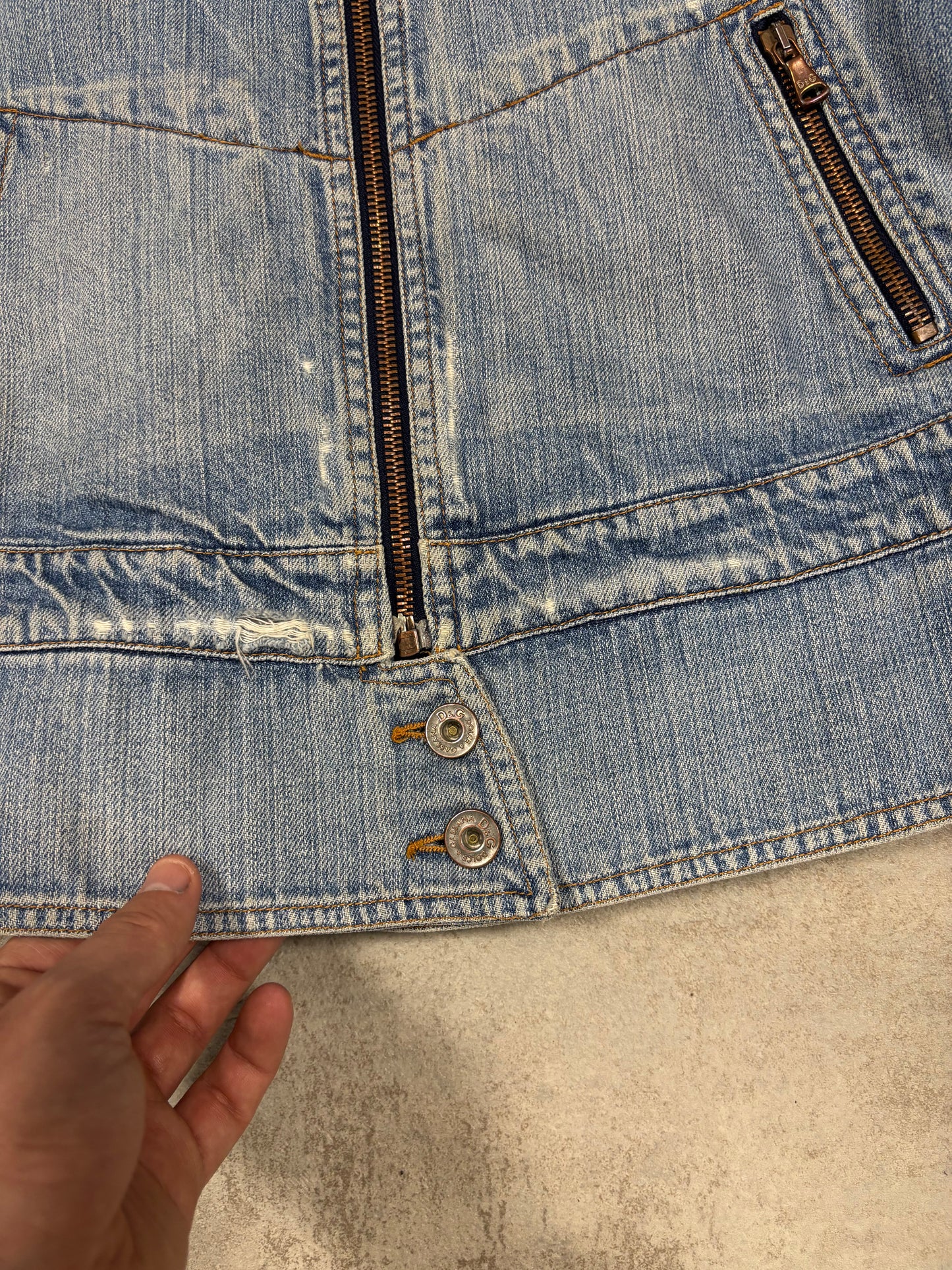 Chaqueta Modulable Vaquera Cargo Dolce & Gabbana 00s Vintage - S