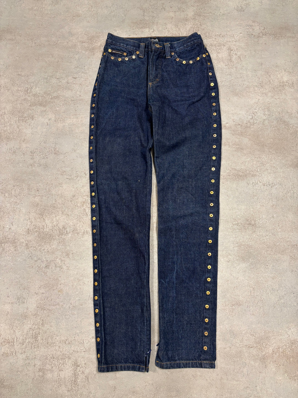 Pantalones Indigo Remaches Dolce & Gabbana 00s Vintage - S