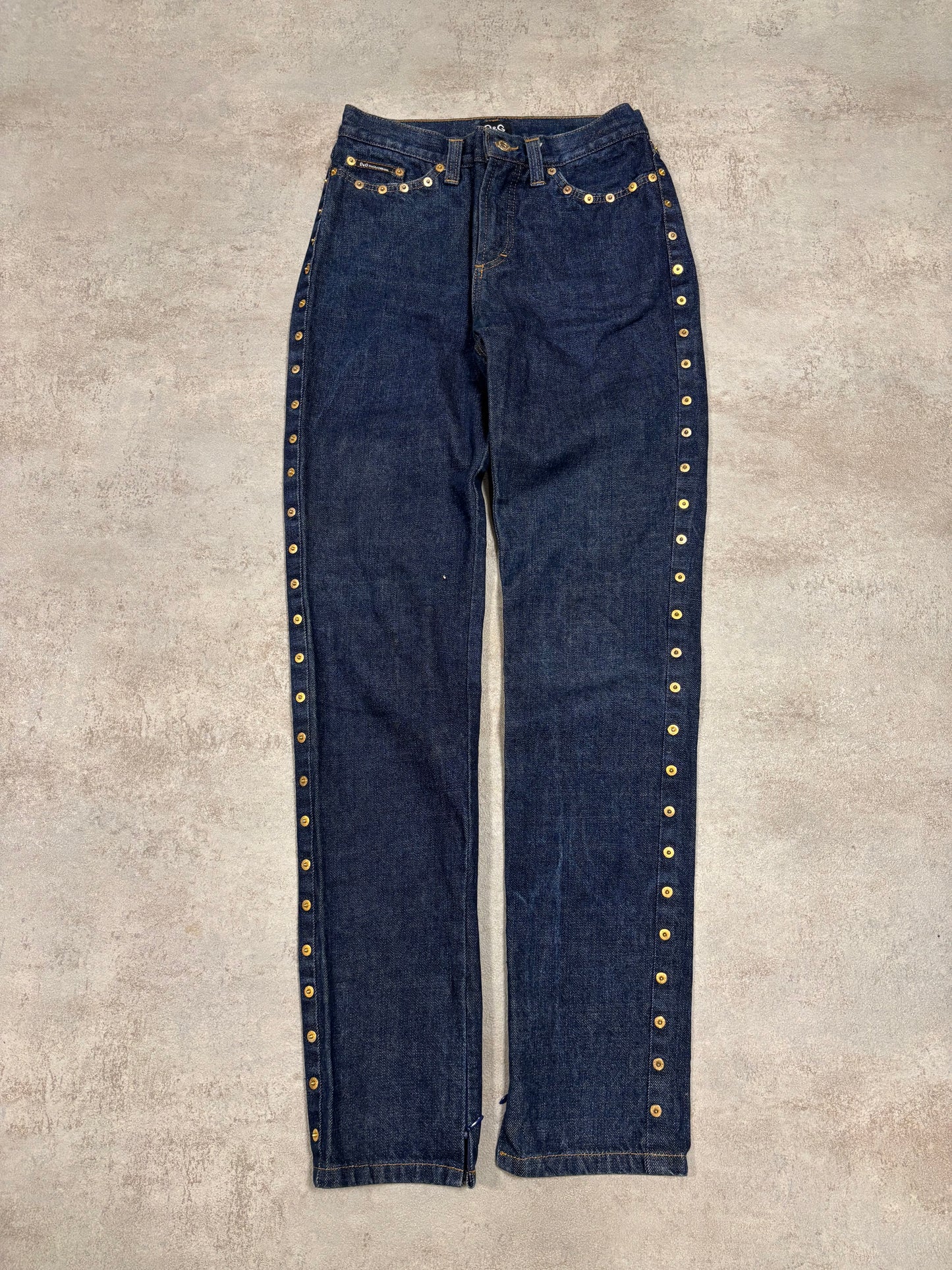 Pantalones Indigo Remaches Dolce & Gabbana 00s Vintage - S