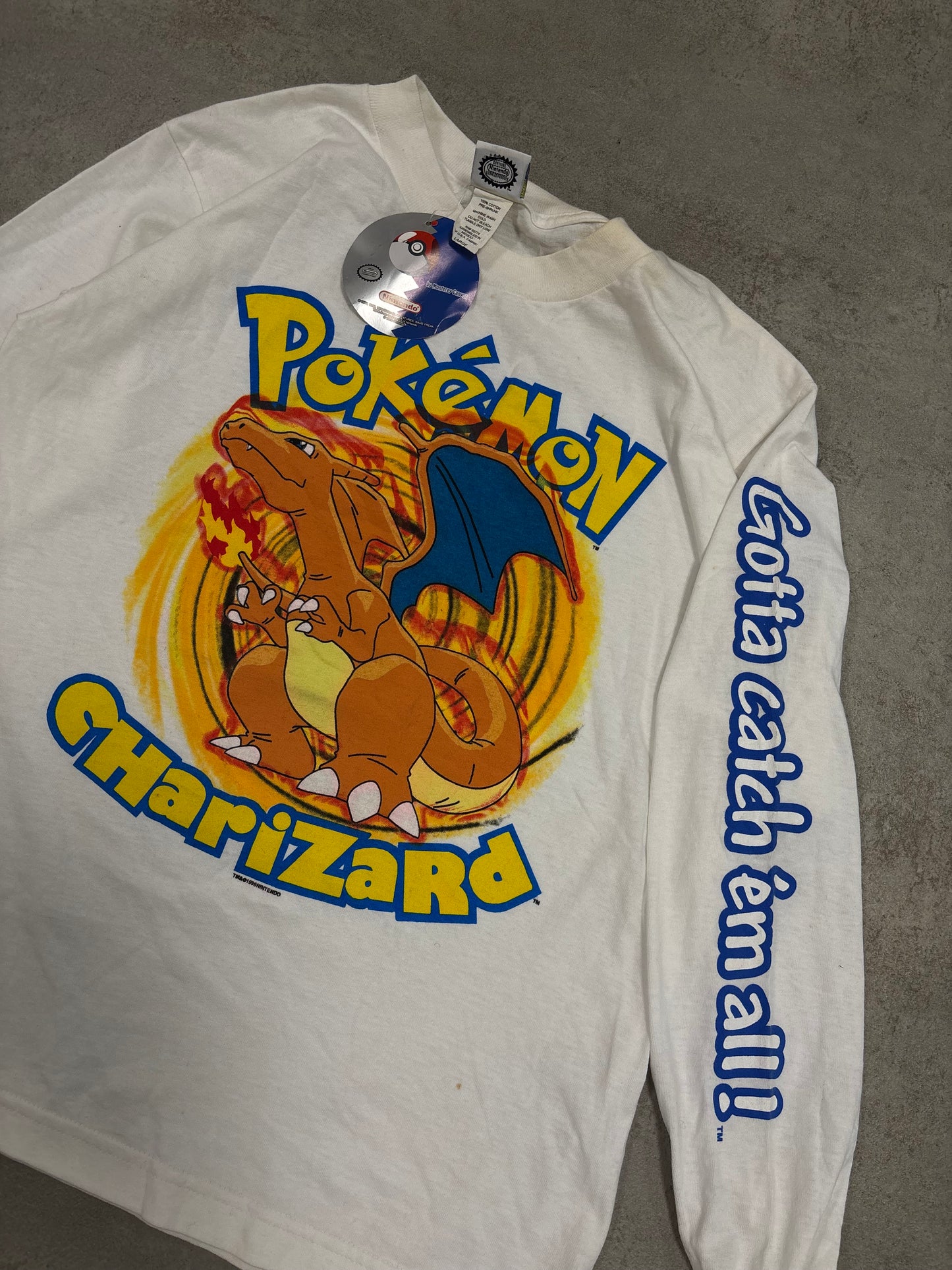 Camiseta Manga Larga Nintendo Pokemon ‘Charizard’ 1999 Deadstock Vintage - S