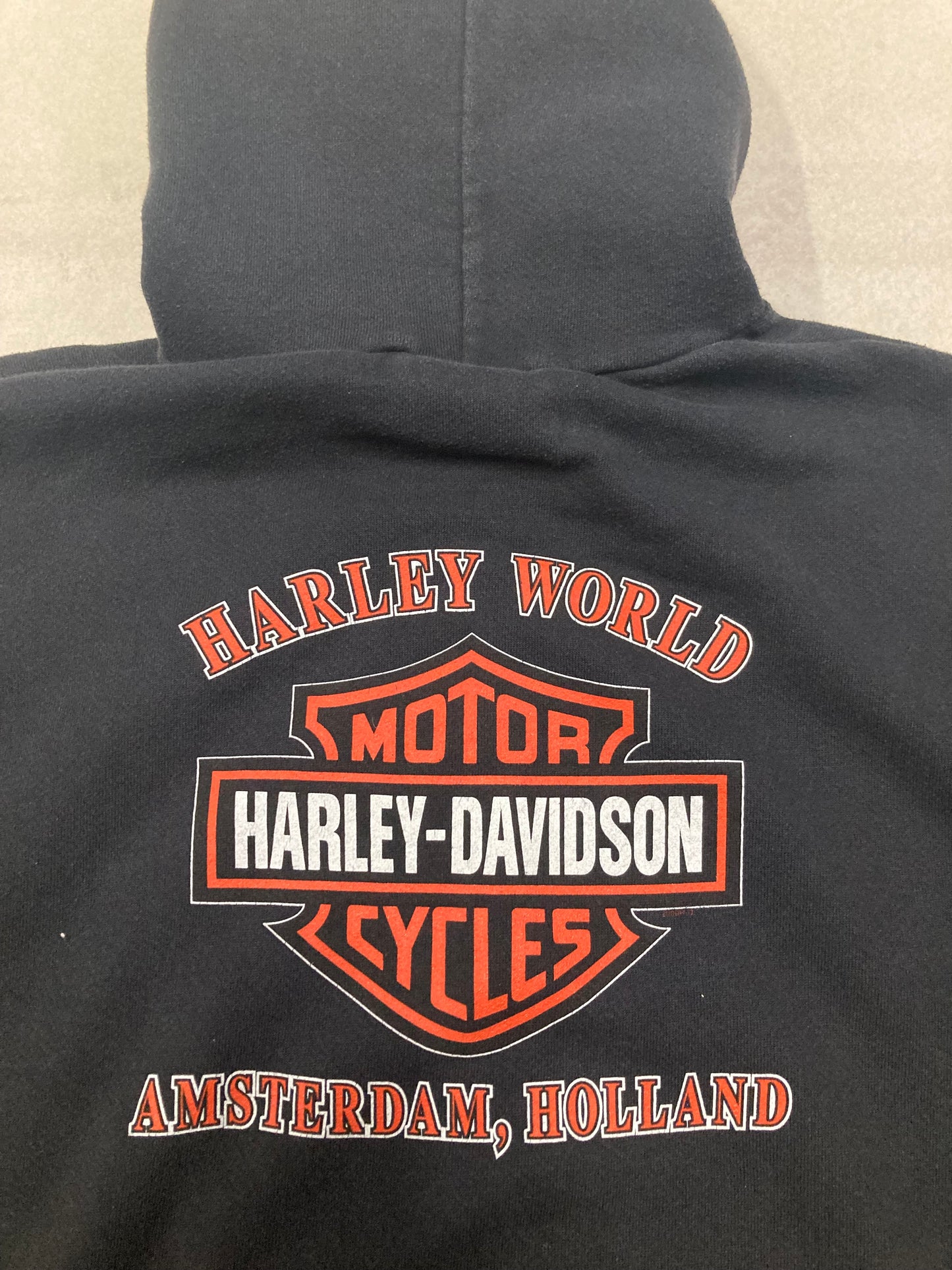 Hooded Jacket Harley Davidson Amsterdam Holland 2001 Vintage - XL