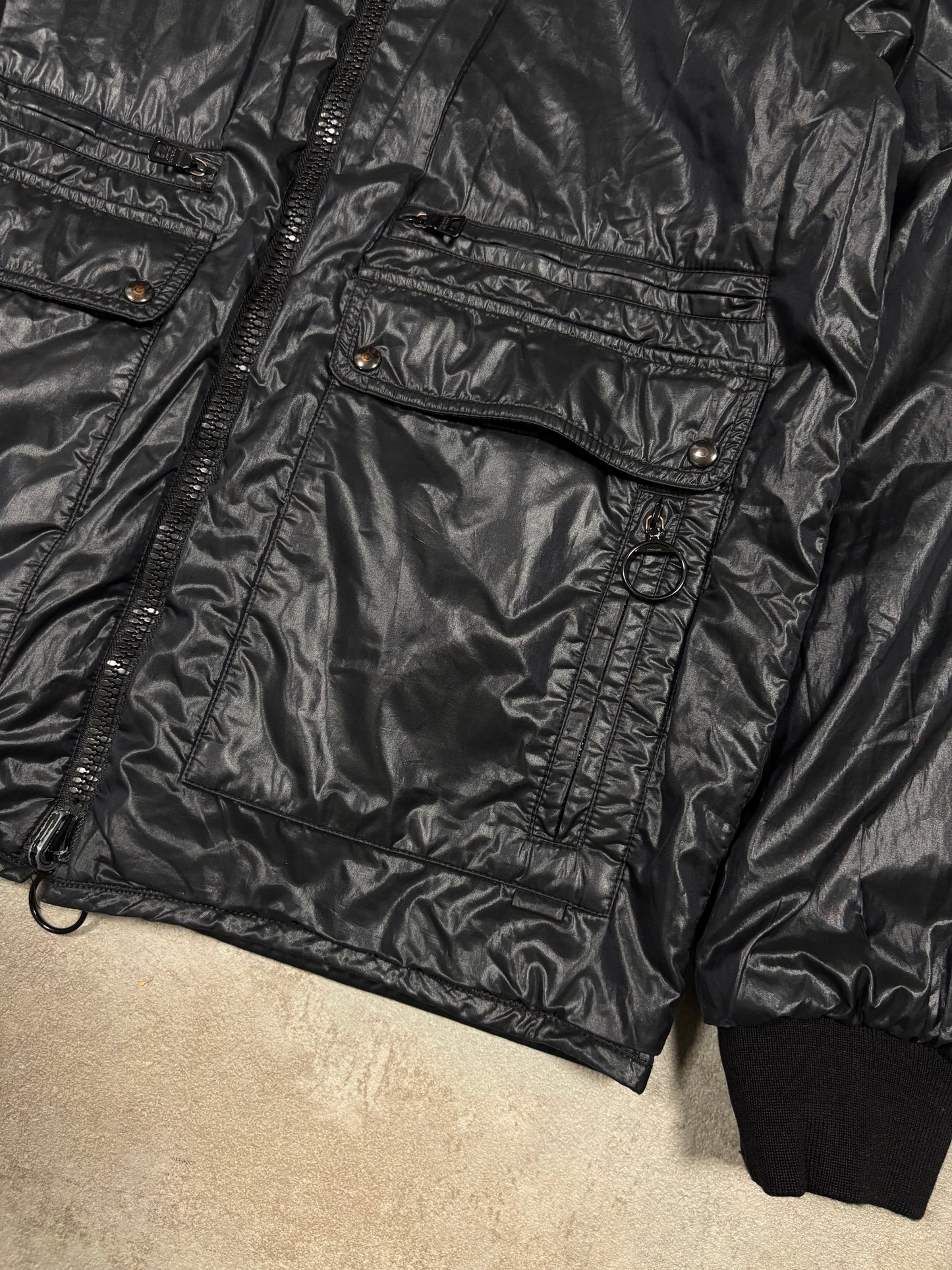 Chaqueta Reversible Hooded Cargo Multi Zip Prada 00s Vintage - M