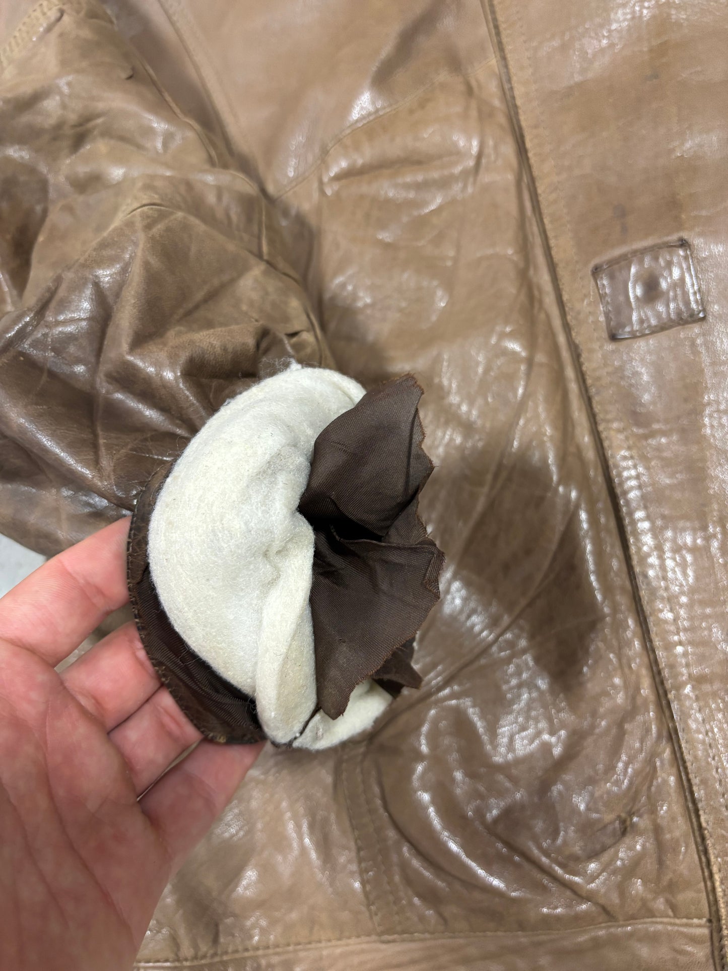 Chaqueta Piel Burberry 90s Vintage - L