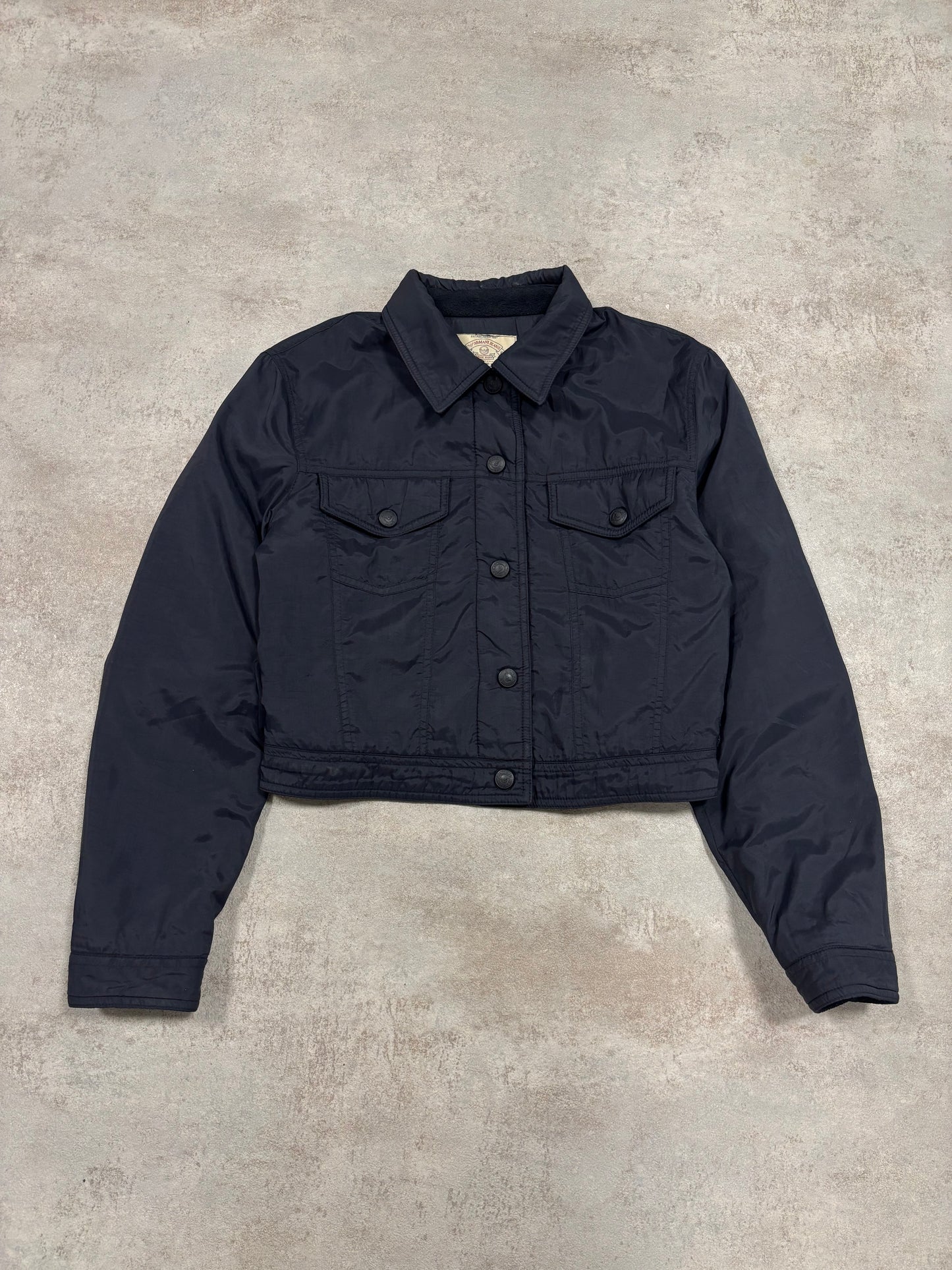 Chaqueta Trucker Nylon Cropped Armani Jeans 90s Vintage - S