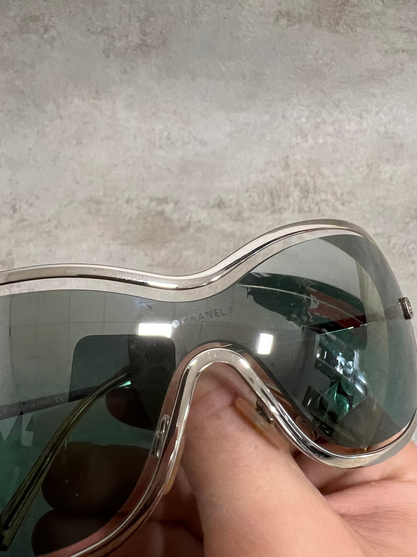 Gafas Sol Vintage Chanel Rhinestone Shield 00’s