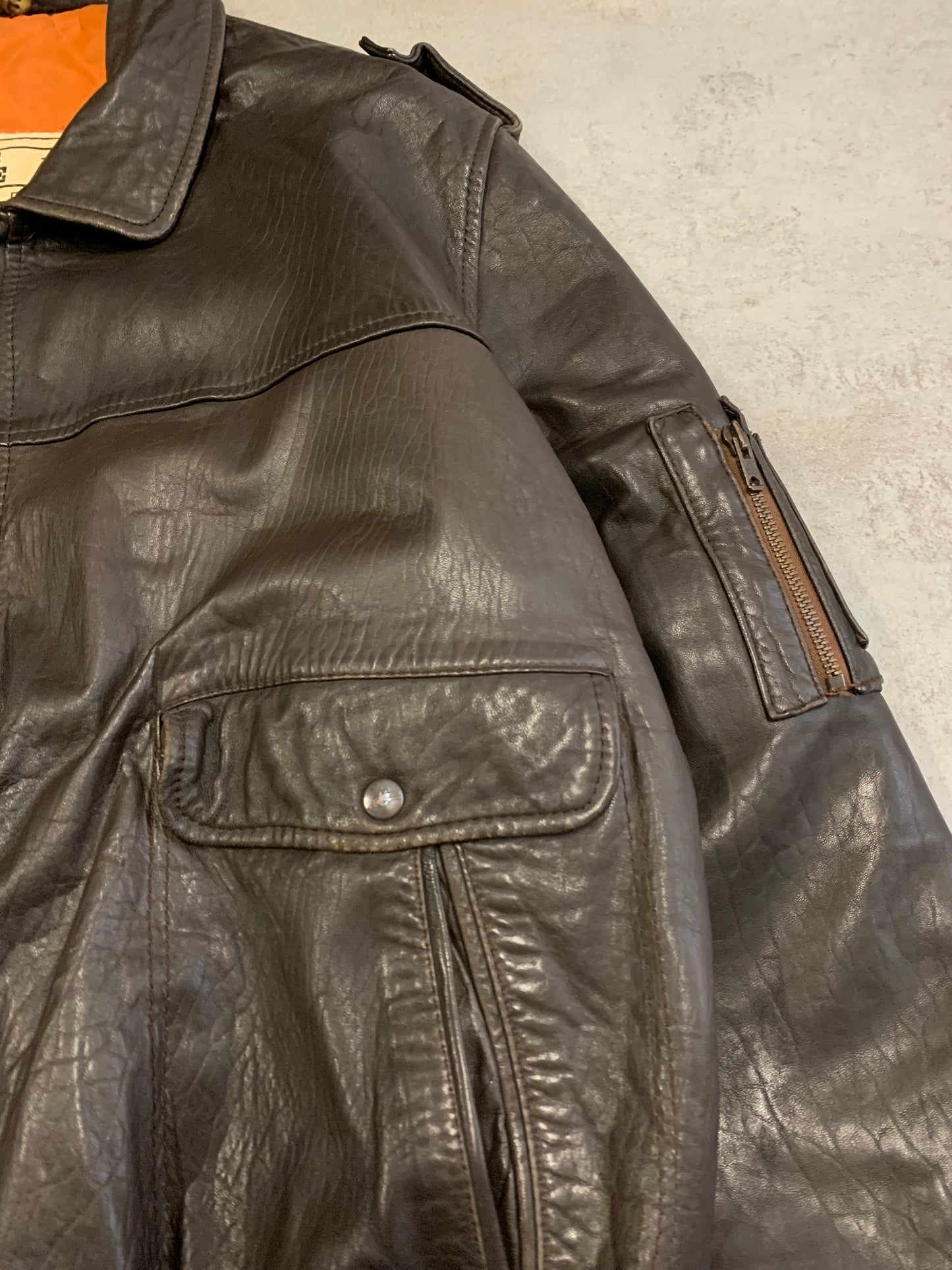 Avirex Vintage Aviator Leather Jacket - L