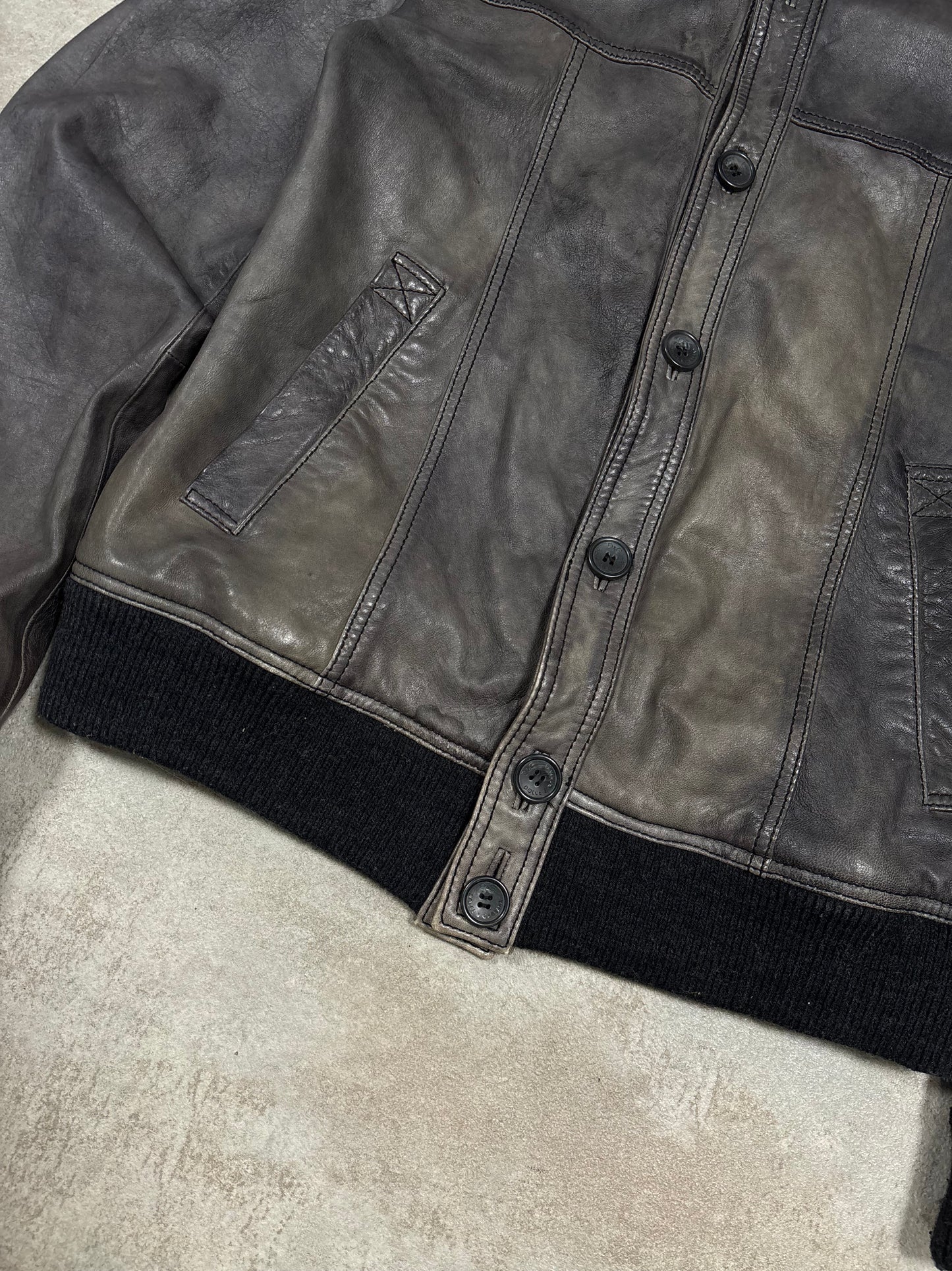 Chaqueta Cuero Cuello Extraible Dolce & Gabbana A/W2007 - L