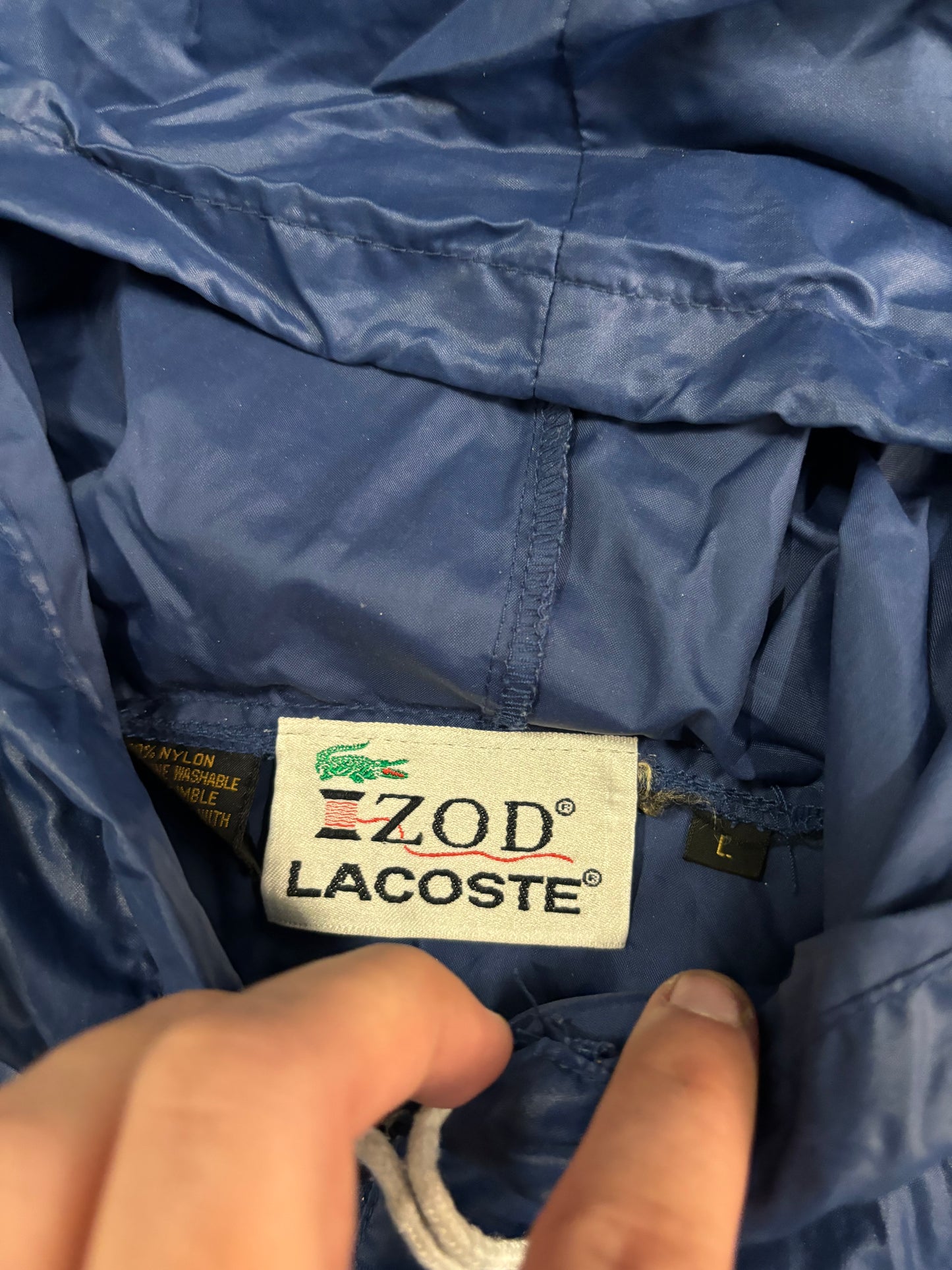 Chaqueta Cortavientos Packable Izod Lacoste 60s Vintage - M