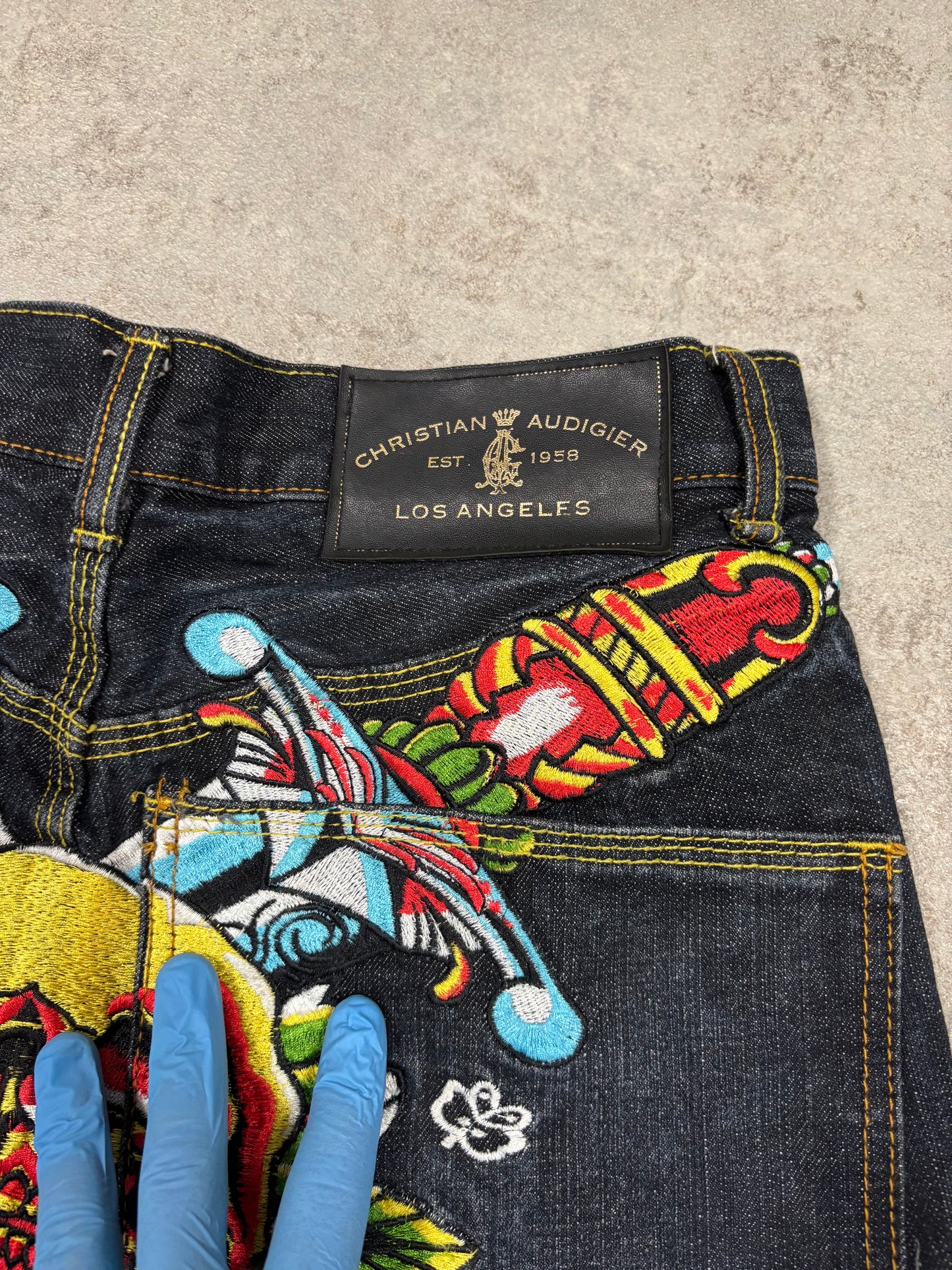 Pantalones ‘All Embroidered’ Christian Audigier 00s Vintage - S