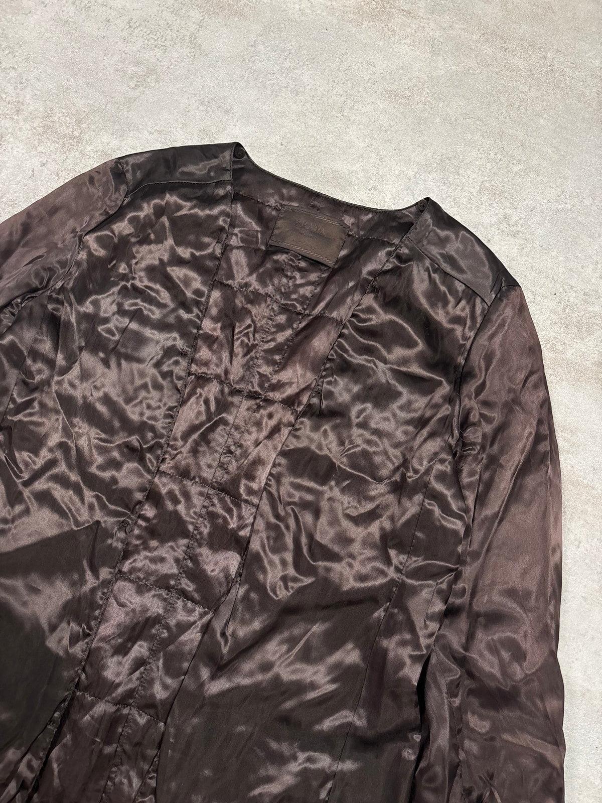 Chaqueta Larga Nylon Cuero Doble Forro Prada Late 90s Vintage - XL