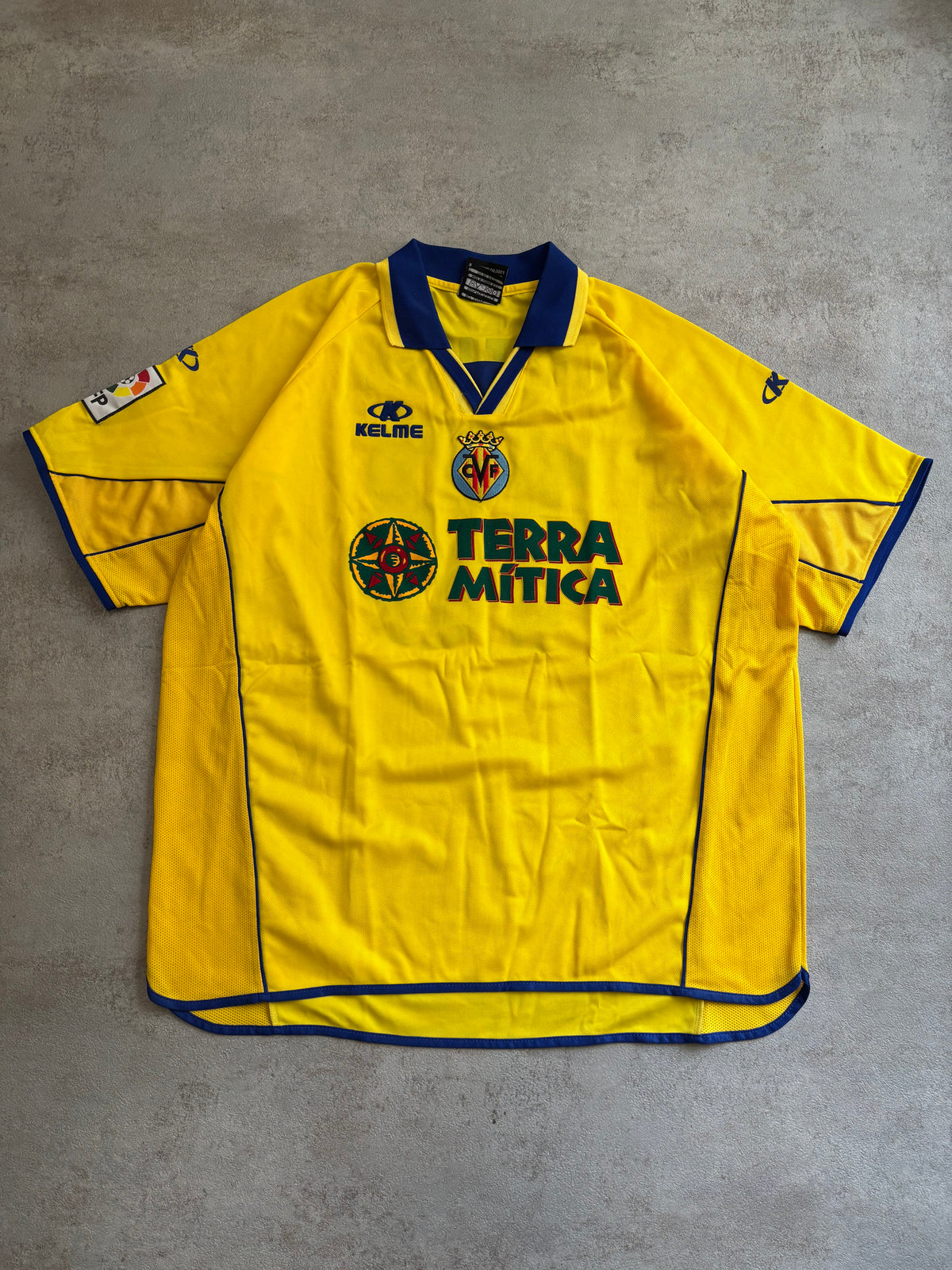 Camiseta Kelme Villarreal ‘Terra Mítica’ 2001/02 ‘Jorge López’ Vintage - XL