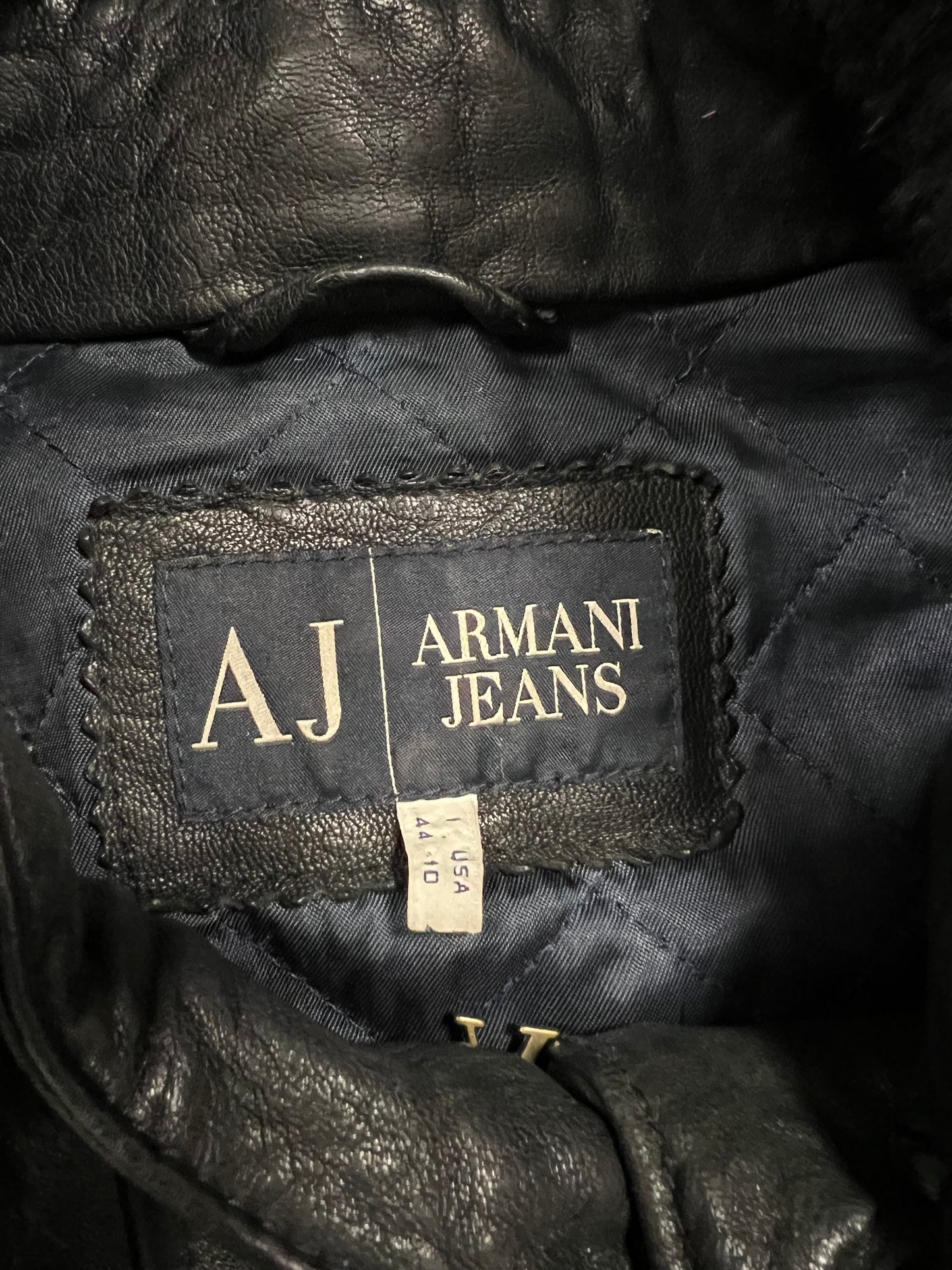 Chaqueta Cuero Bomber Vintage Armani Jeans - M